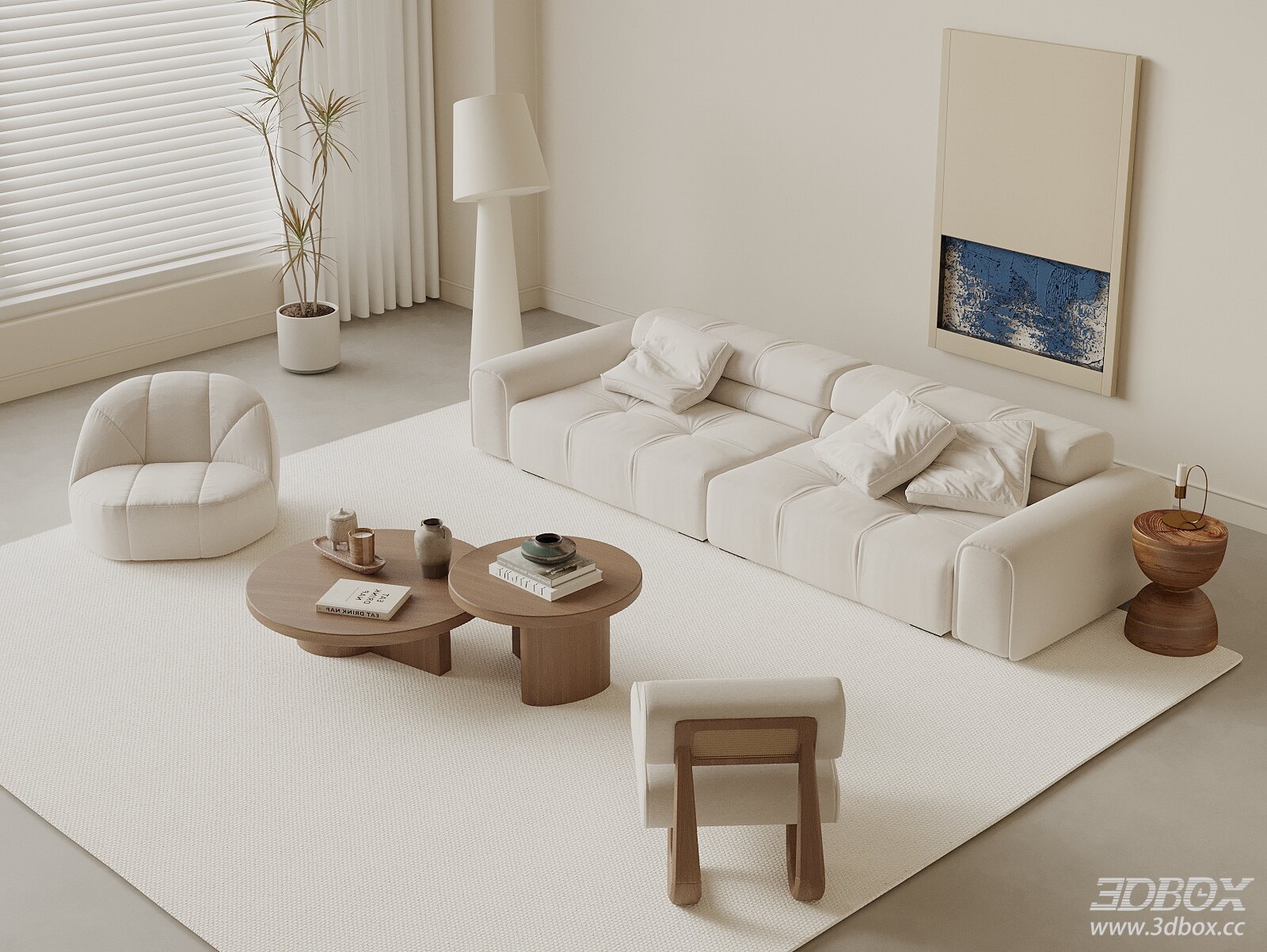 Wabi Sabi Style Living Room Sofa Coffee Table Furniture Set