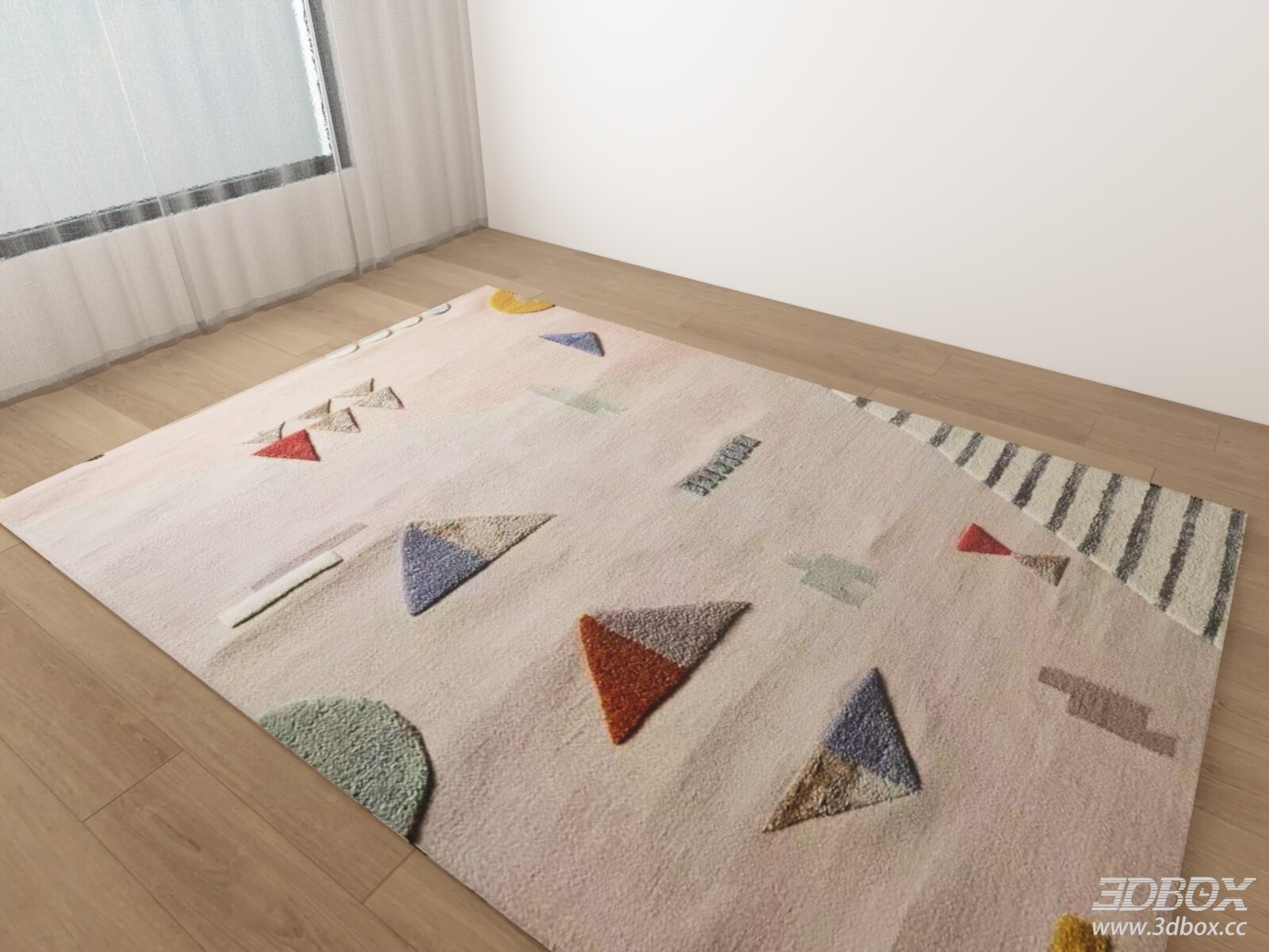 Pastel Geometric Pattern Tufted Carpet