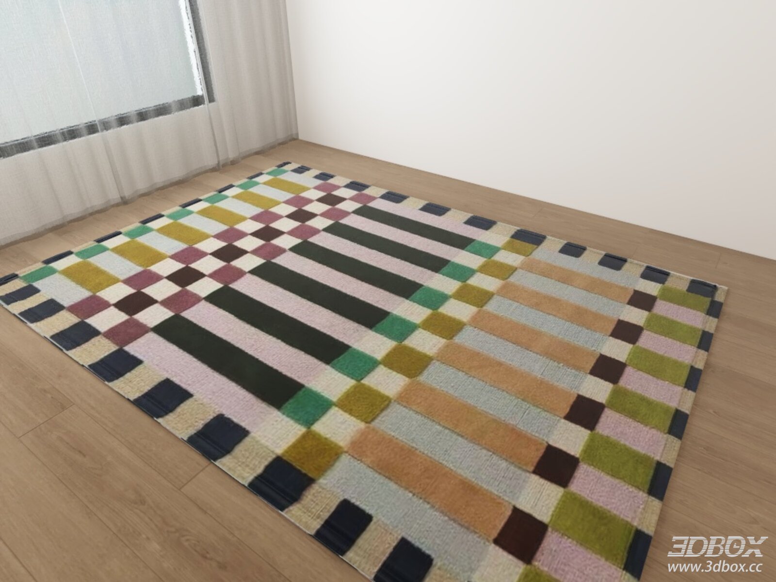Colorful Geometric Bauhaus Style Carpet