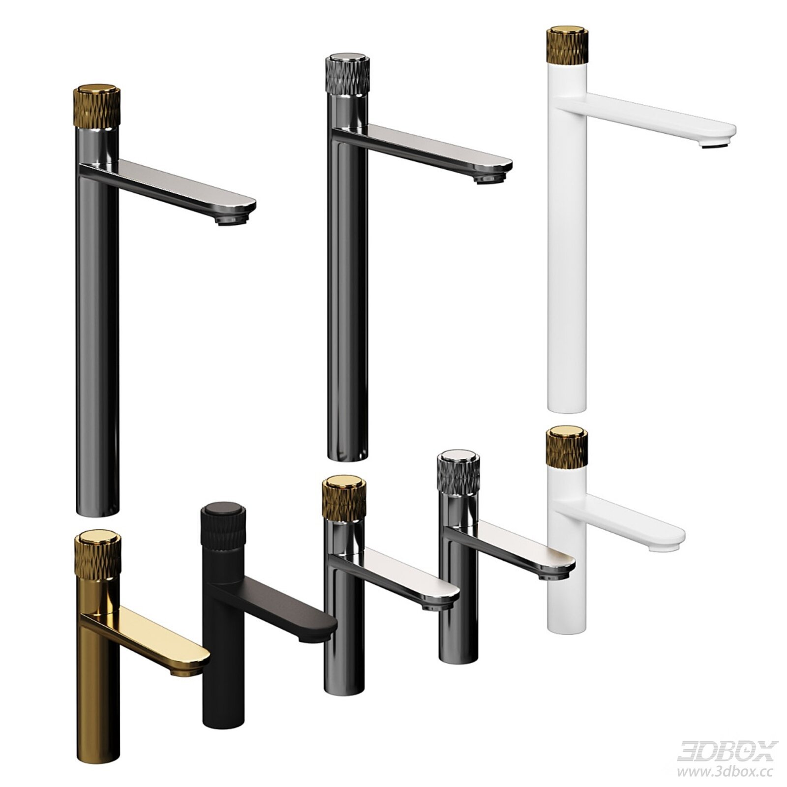 Modern Tall Basin Faucet Set Multi Color