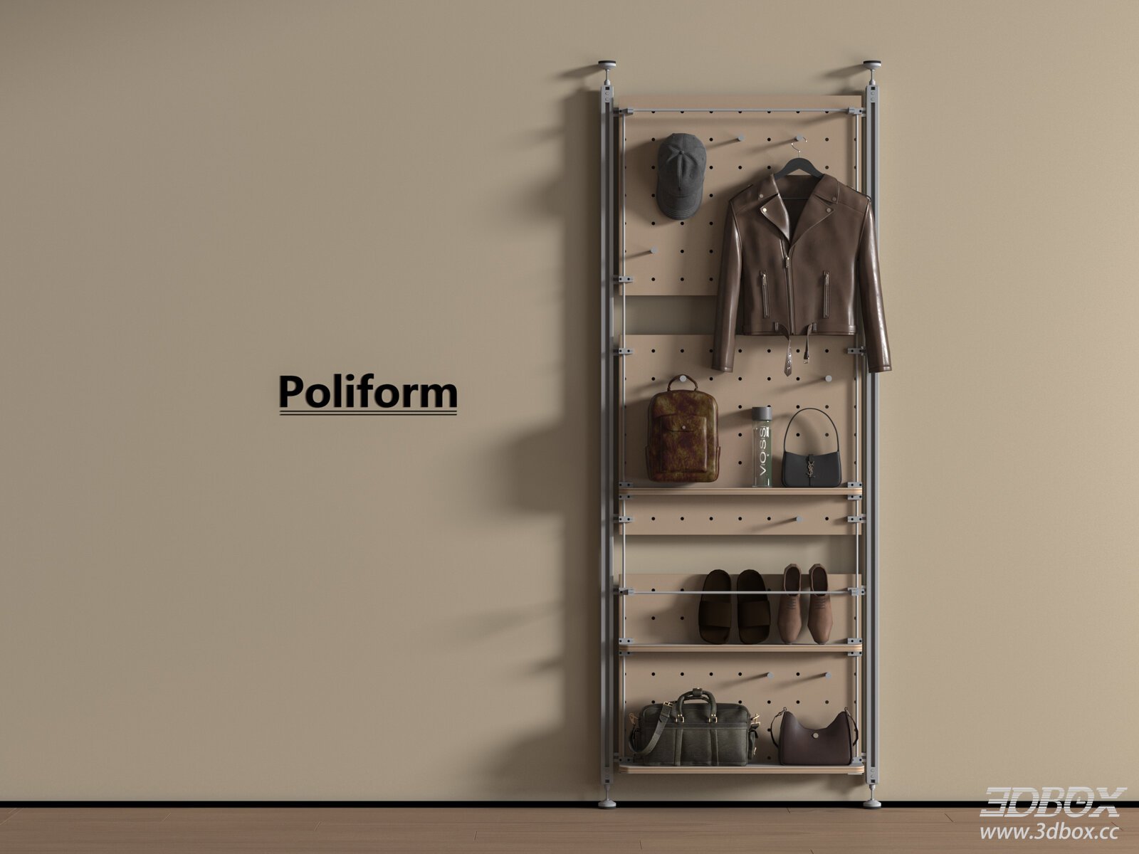 Modern Vintage Wall Mounted Pegboard Storage Rack