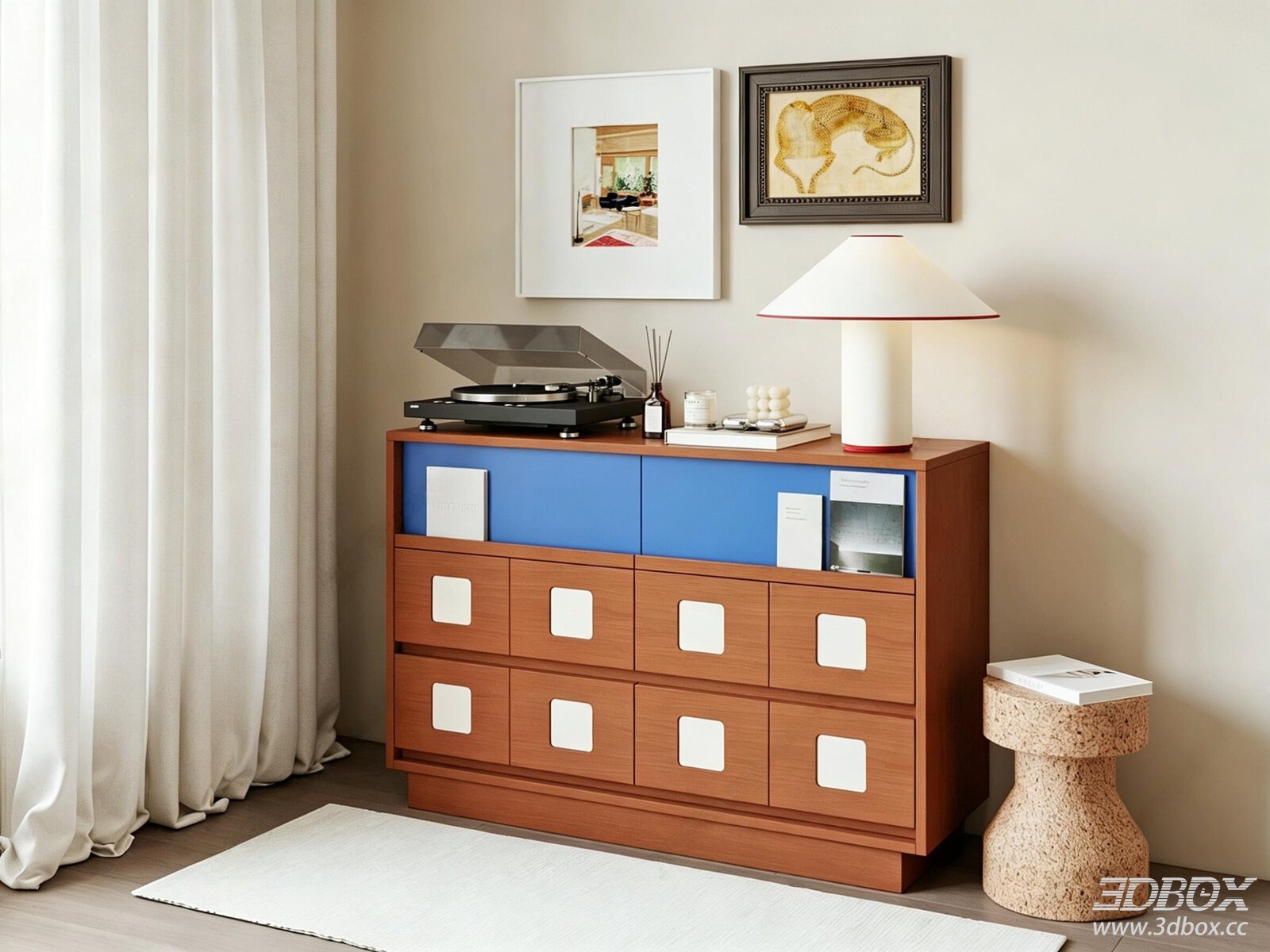 Modern Bauhaus Wooden Sideboard Chest of Drawers