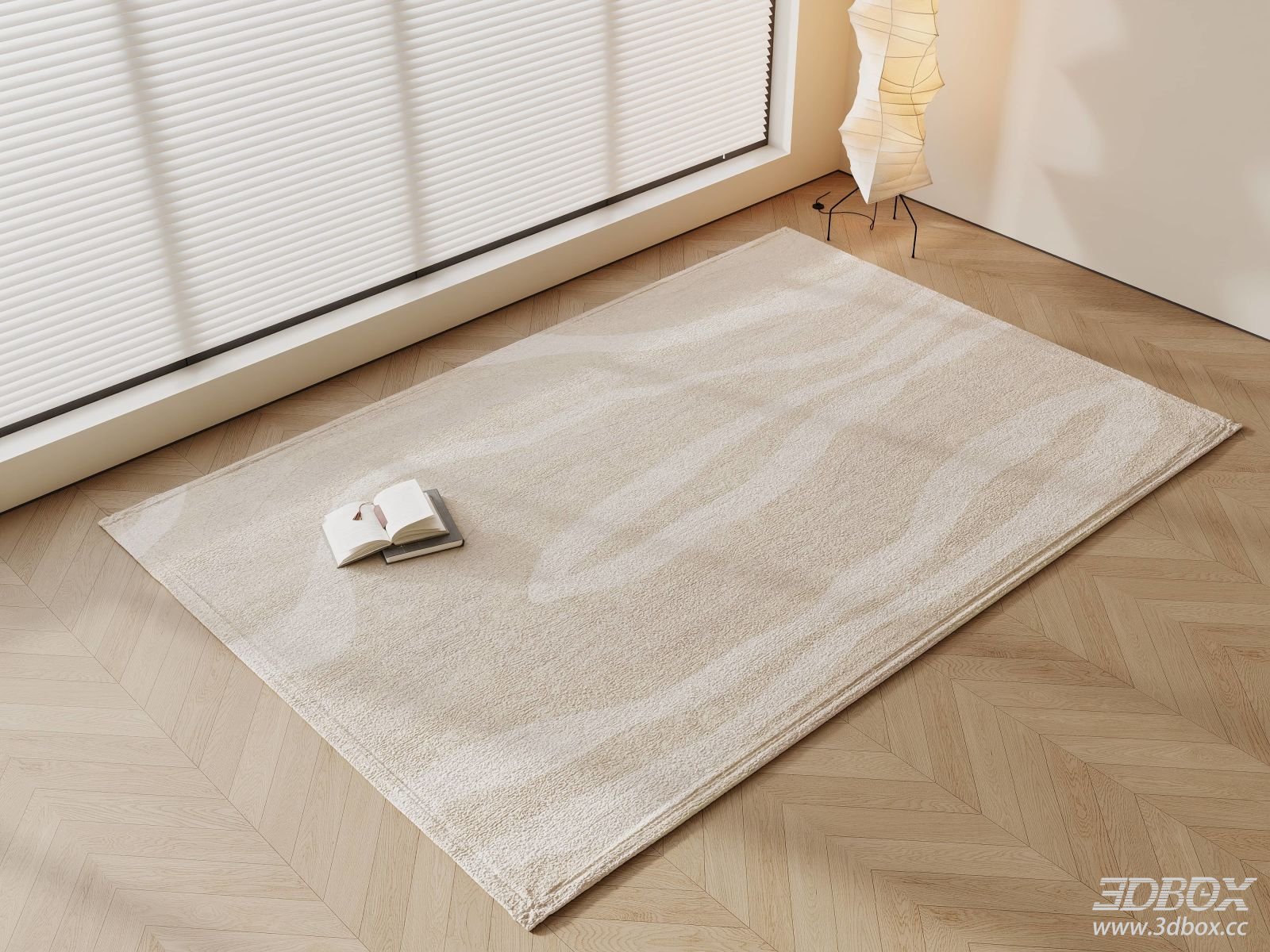 Modern Minimalist Beige Fabric Carpet
