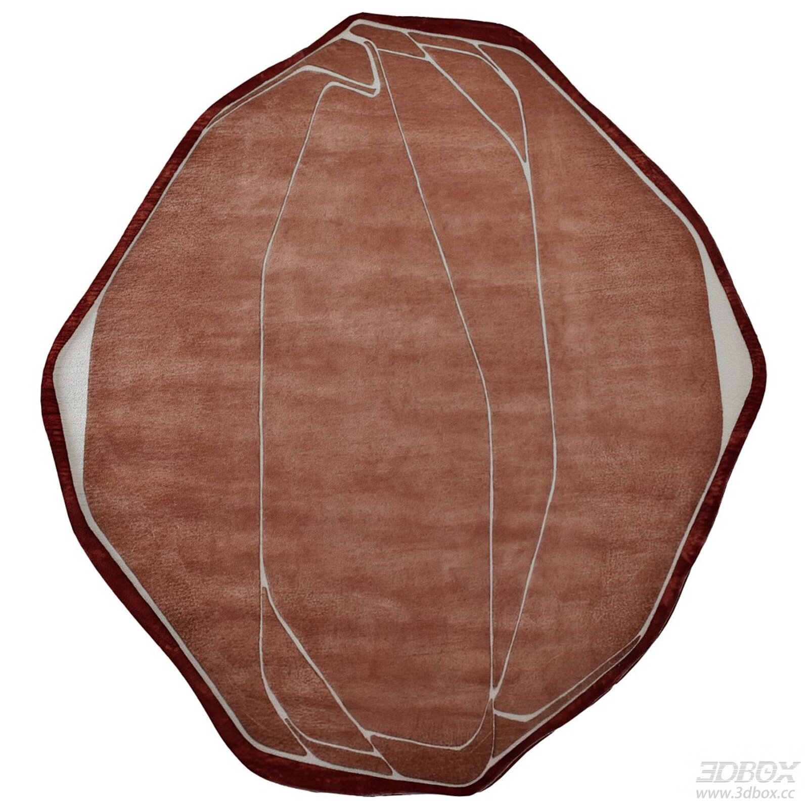 Irregular Abstract Terracotta Wool Carpet