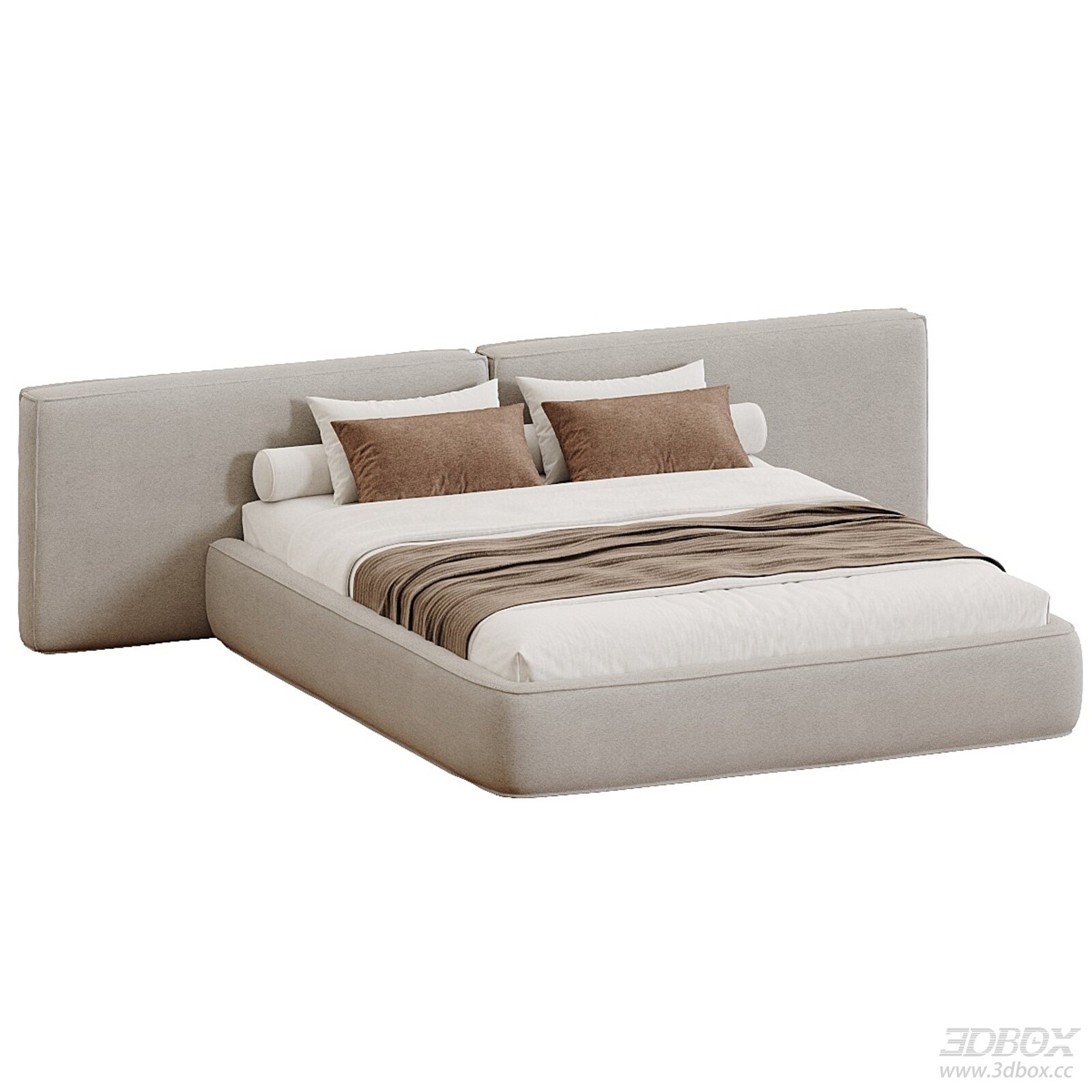 Modern Minimalist Upholstered Double Bed