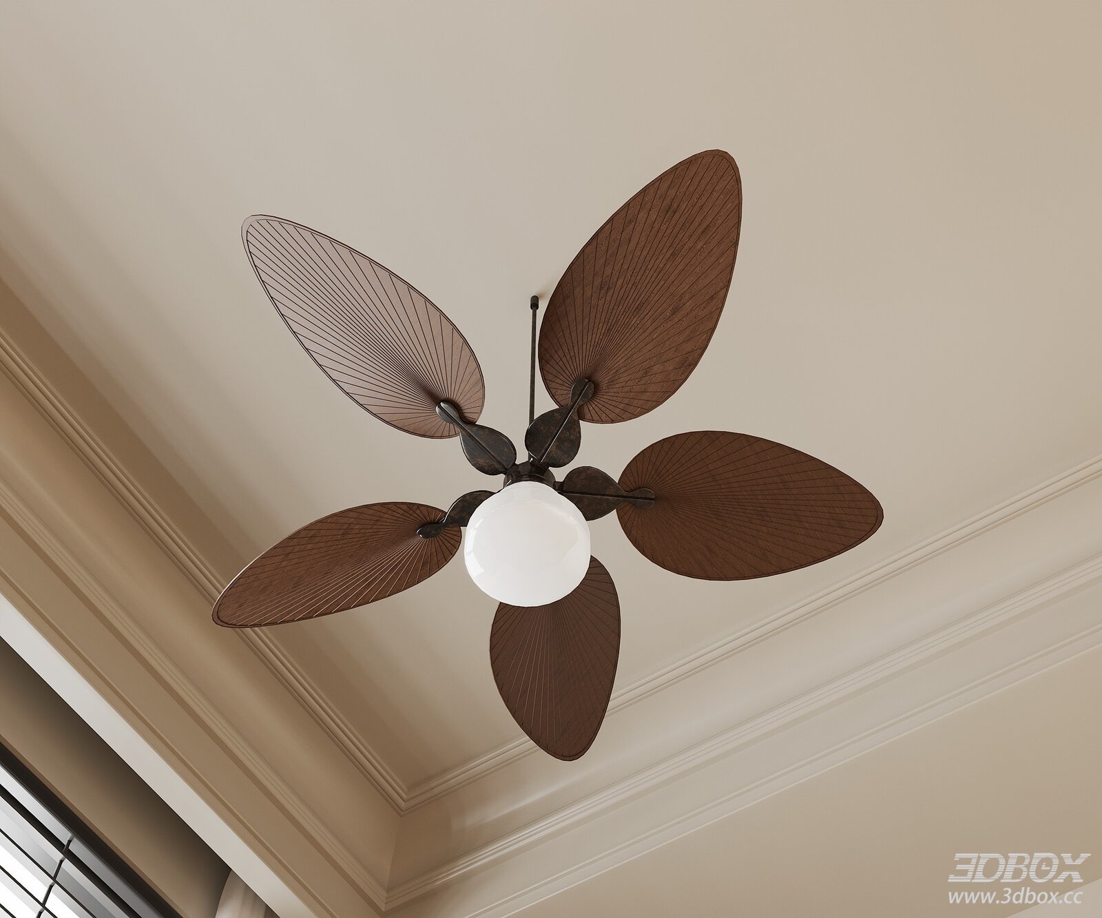 Vintage Ceiling Fan Lamp with Wooden Blades