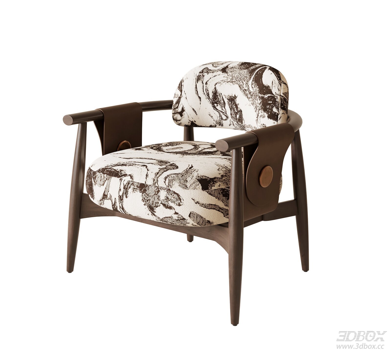 Modern Luxury Upholstered Wooden Armchair