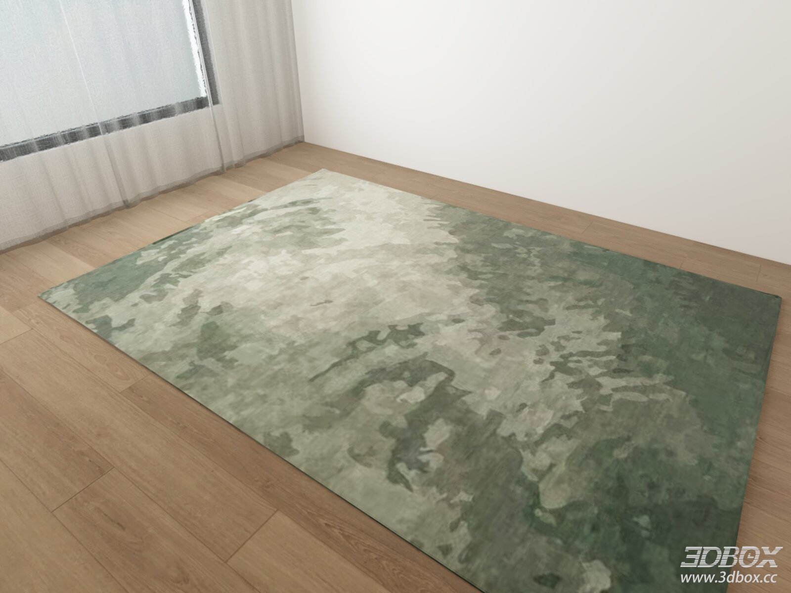 Green Abstract Pattern Area Rug Modern Floor Carpet