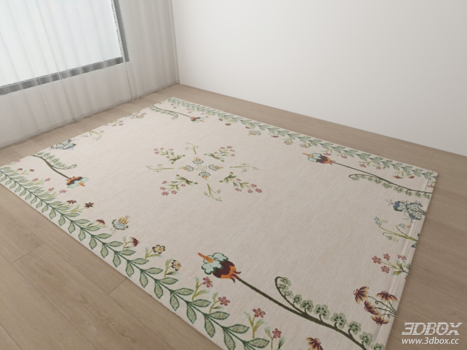 Vintage Floral Pattern Fabric Carpet