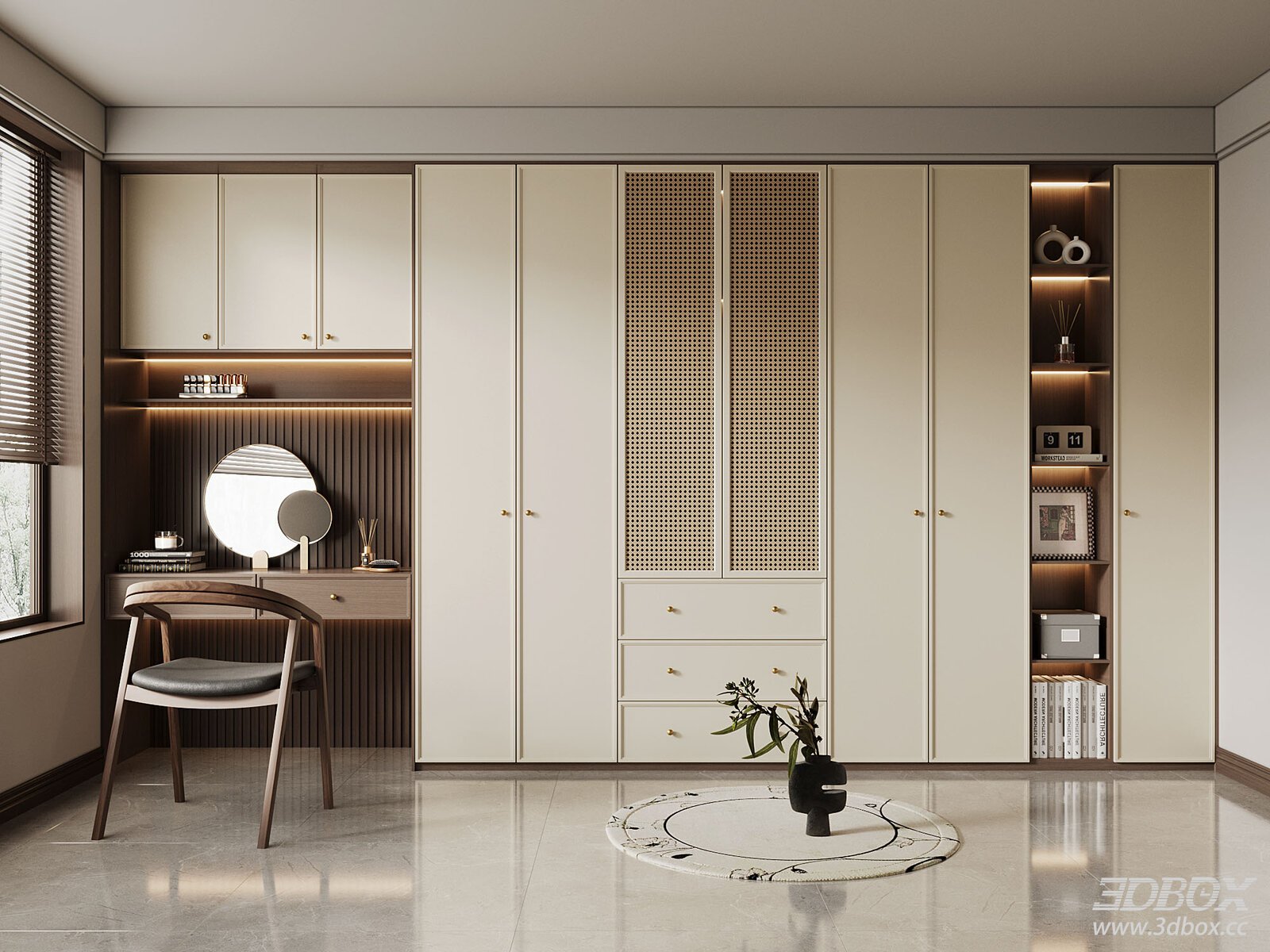 Mid-century Retro Wardrobe with Dressing Table Set