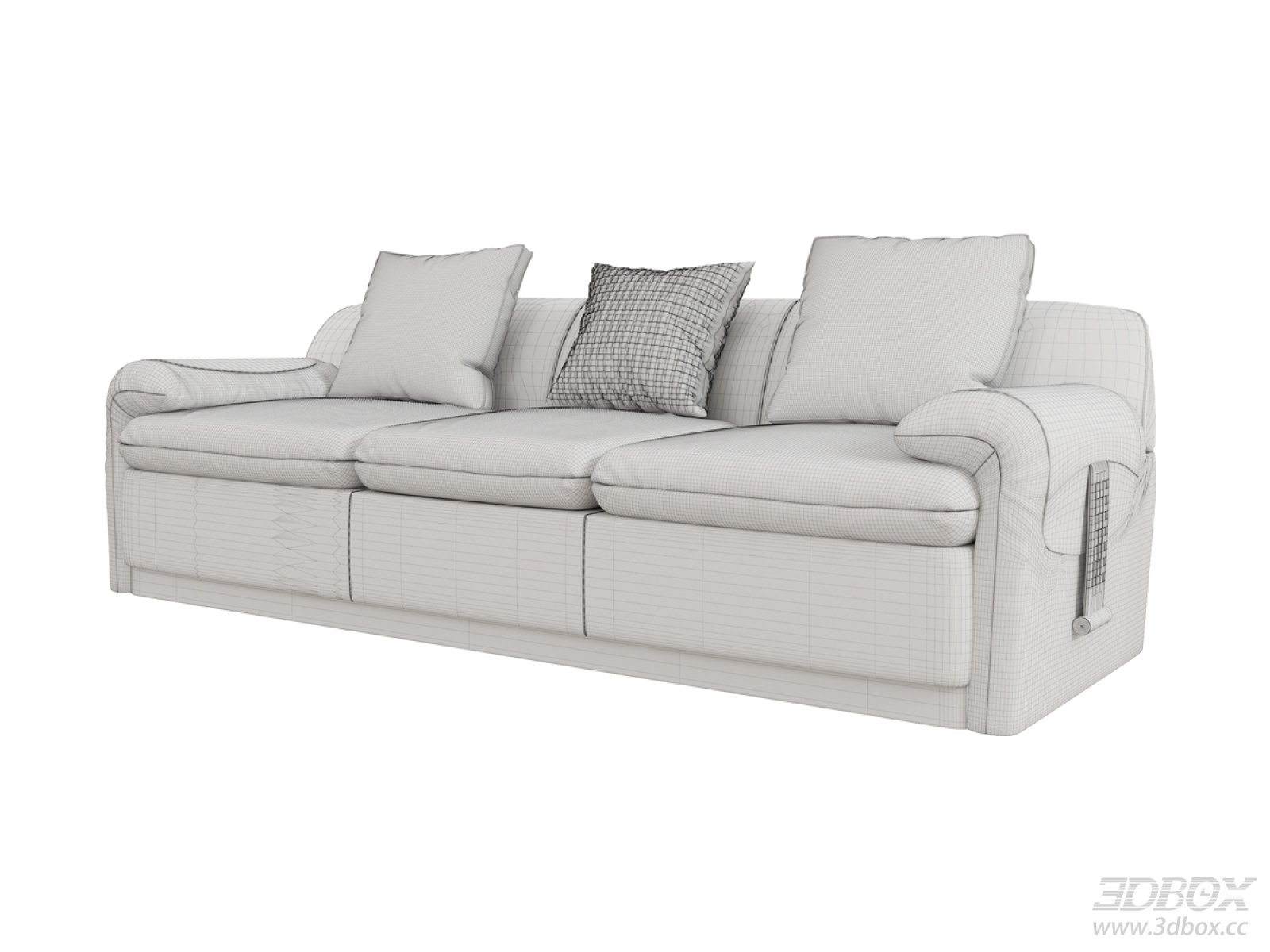 Modern 3-seater Fabric Upholstered Sofa with Throw Pillows