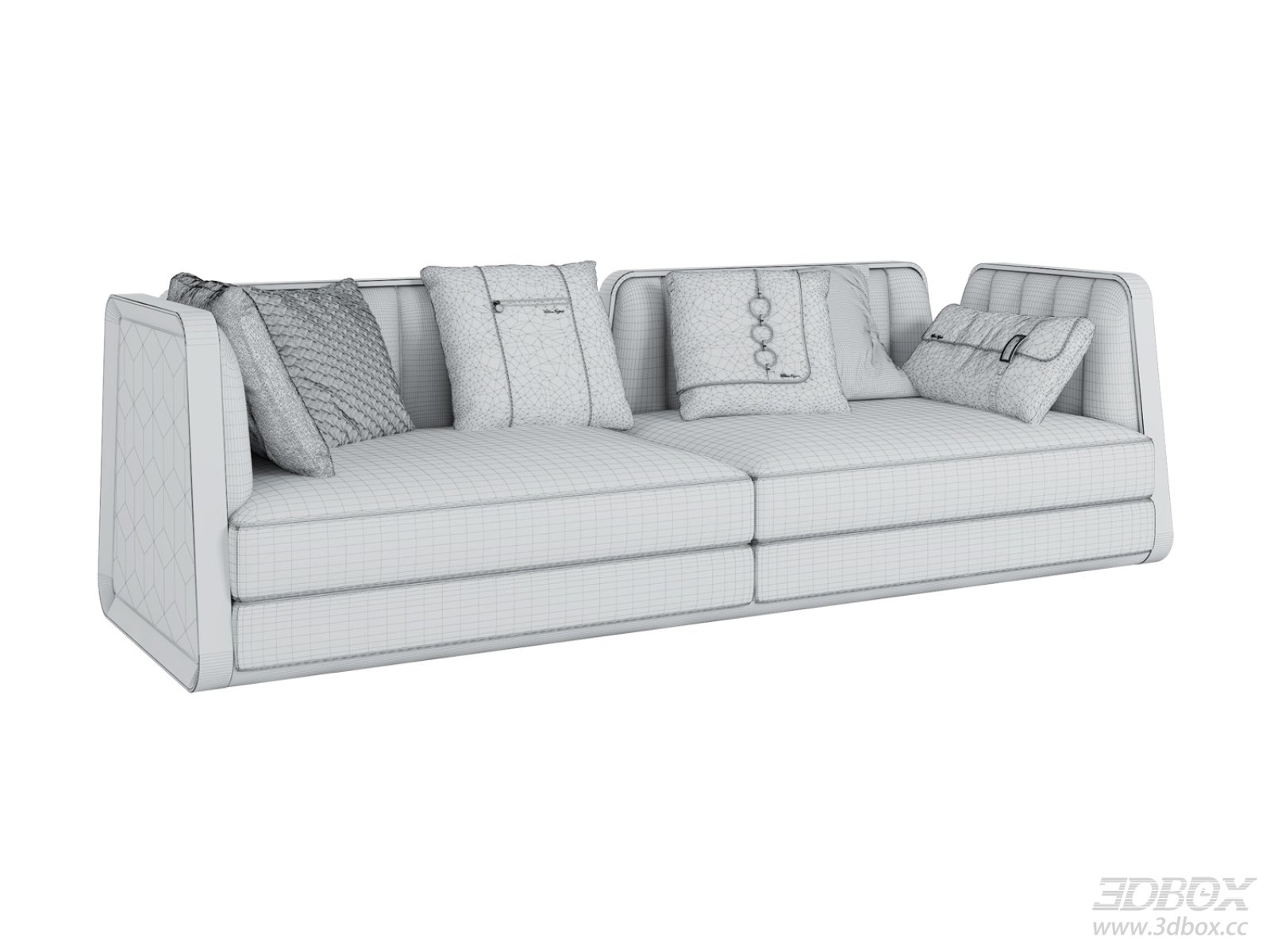 Modern Luxury Long Sofa Set with Decorative Pillows