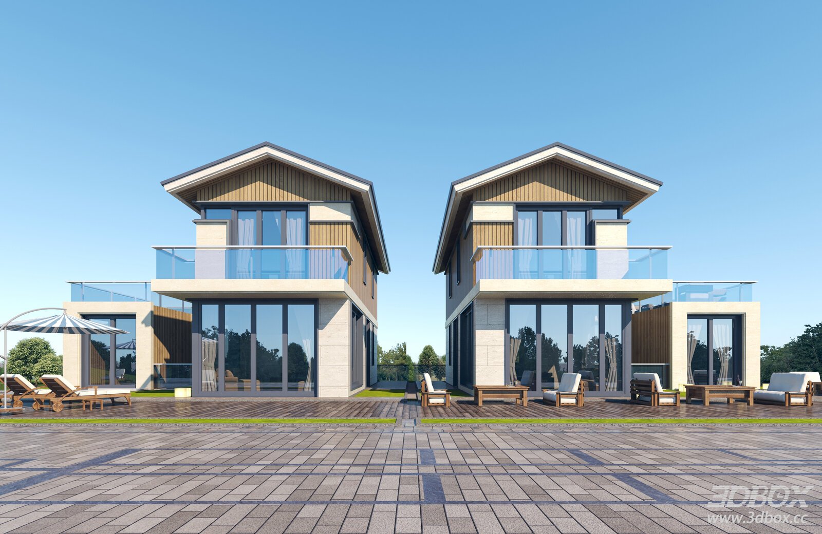 Modern Luxury Villa Exterior Scene