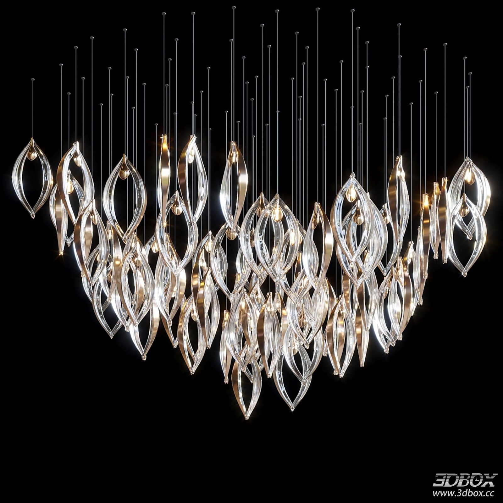 Modern Luxury Crystal Gold Ceiling Chandelier