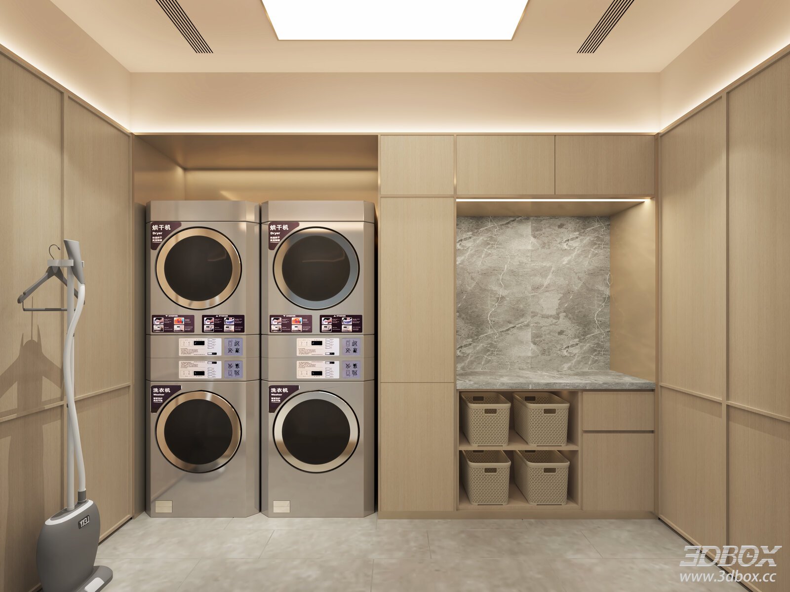 Modern Hotel Laundry Utility Room