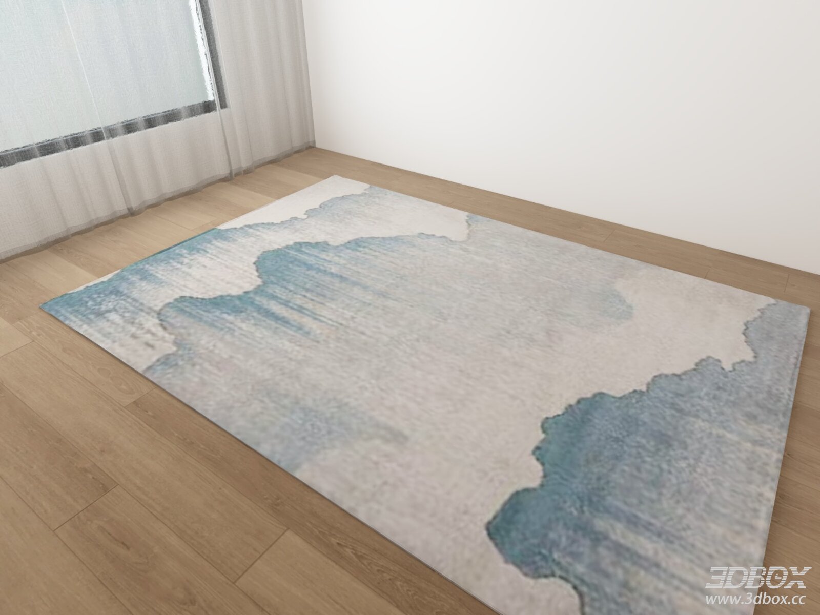 Modern Abstract Blue Beige Carpet