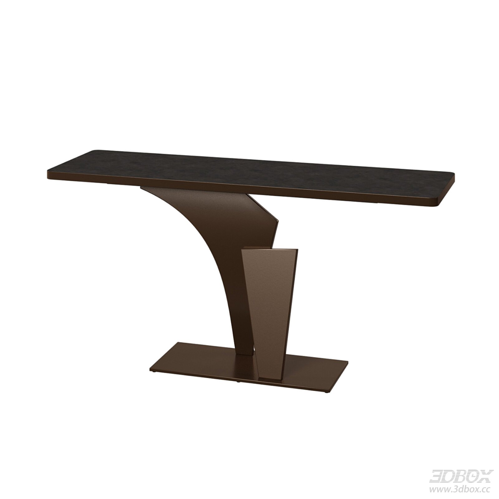 Modern Minimalist Bronze Base Dark Stone Top Console Table
