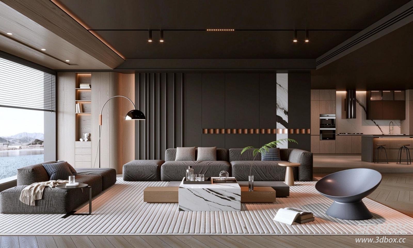 Modern Luxury Minimalist Living Room Interior Sofa Set