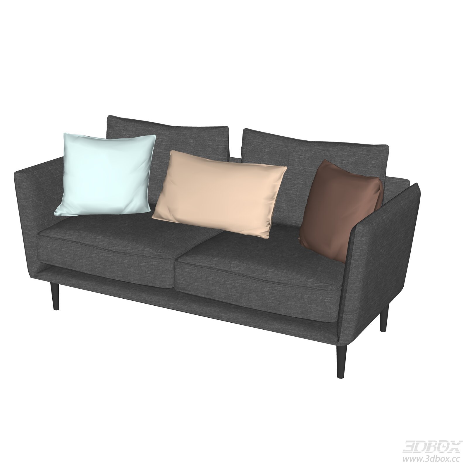 Modern Italian Style 2 Seater Fabric Sofa with Cushions