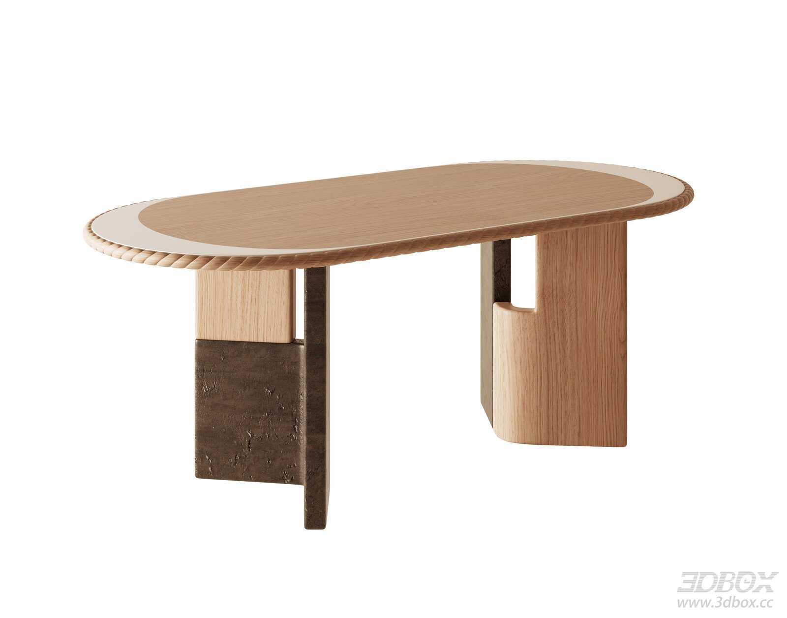Mid-century Modern Oval Wooden Dining Table