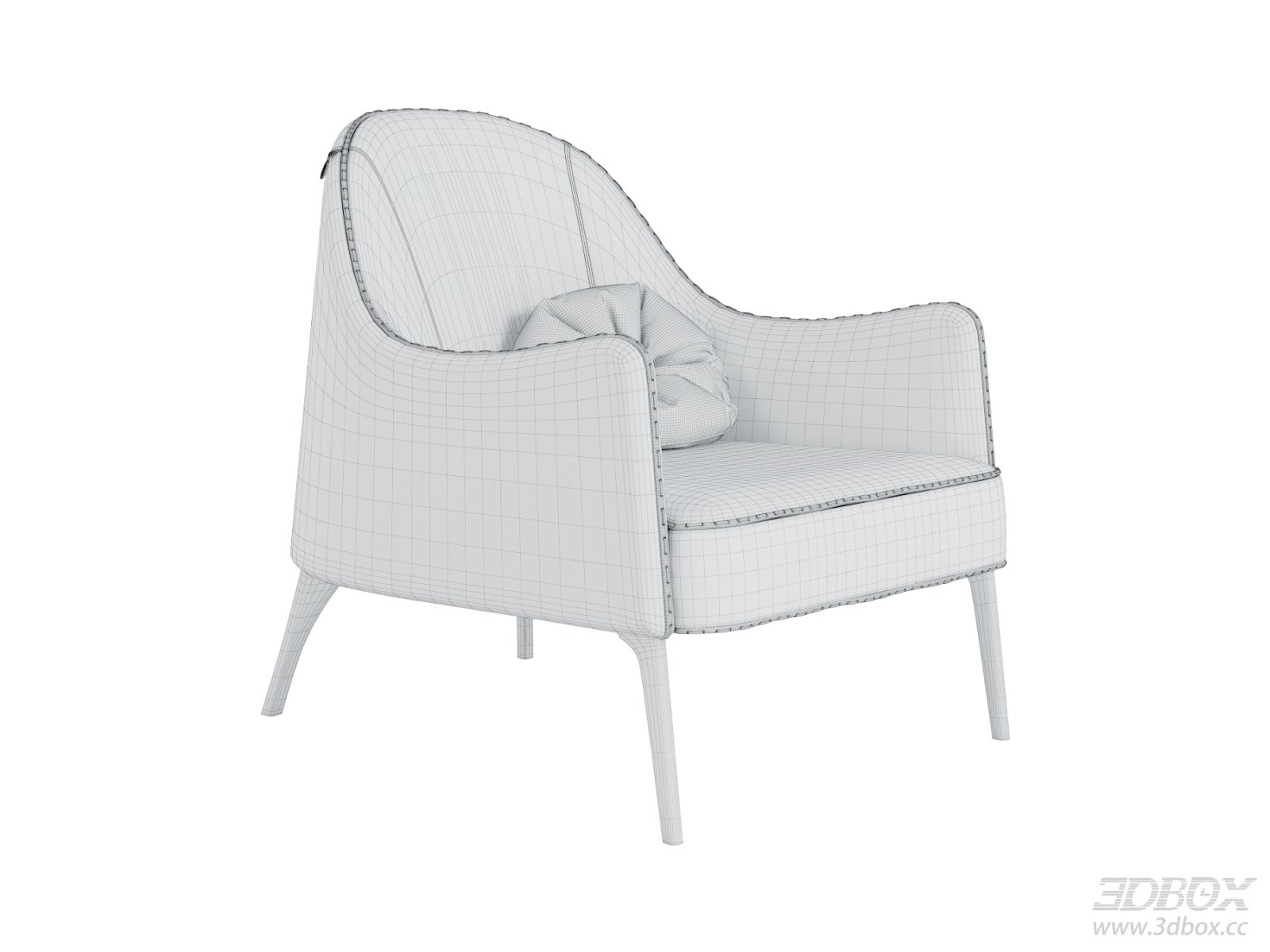Modern Upholstered Armchair with Pillow