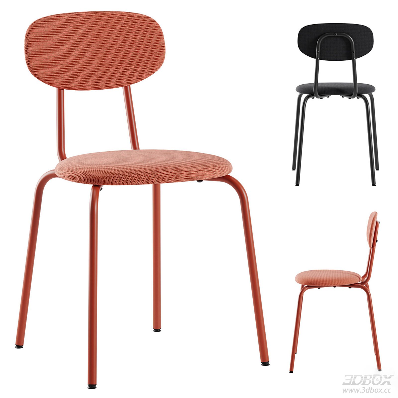 Modern Fabric Upholstered Dining Chair with Metal Frame