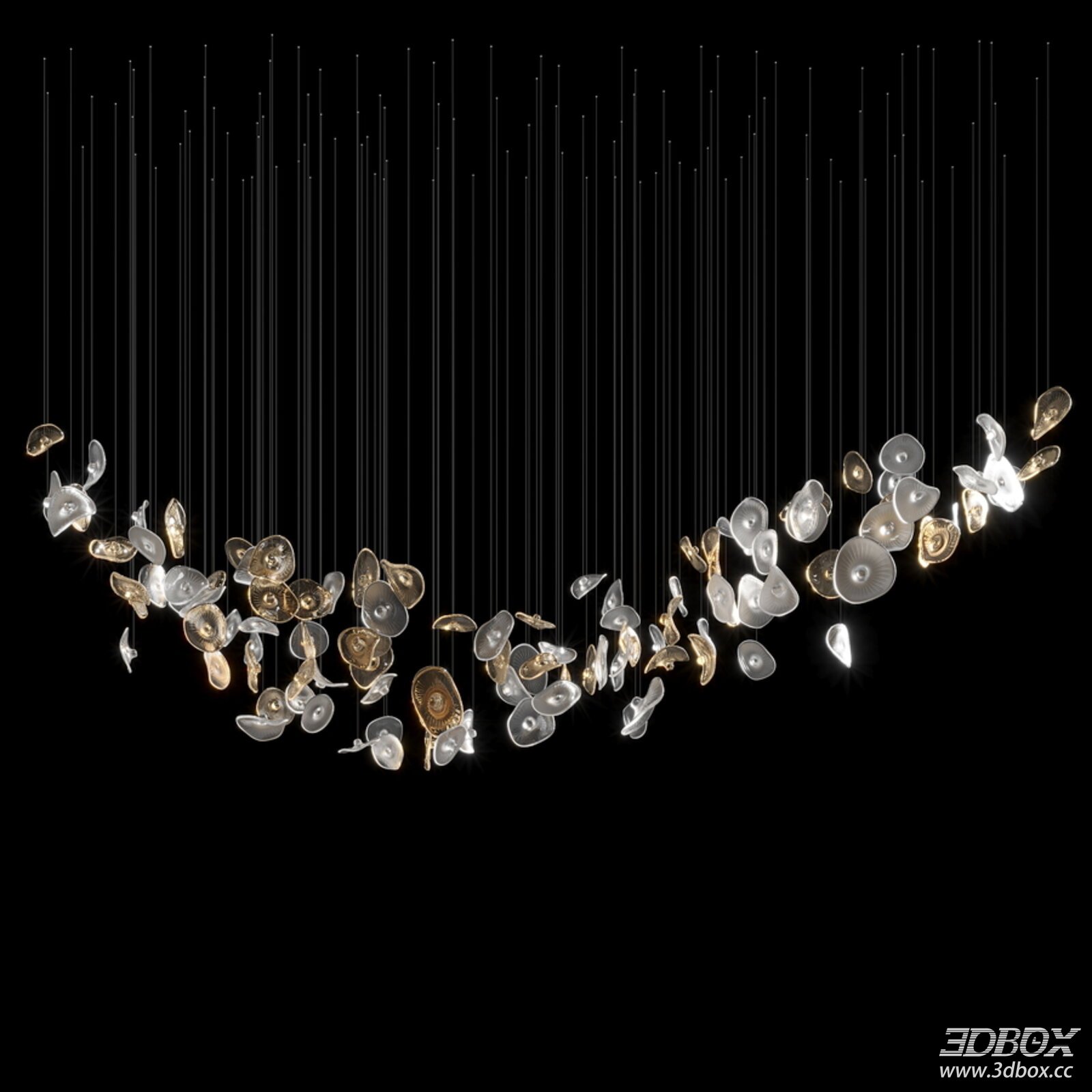 Artistic Glass Gold Accent Ceiling Chandelier