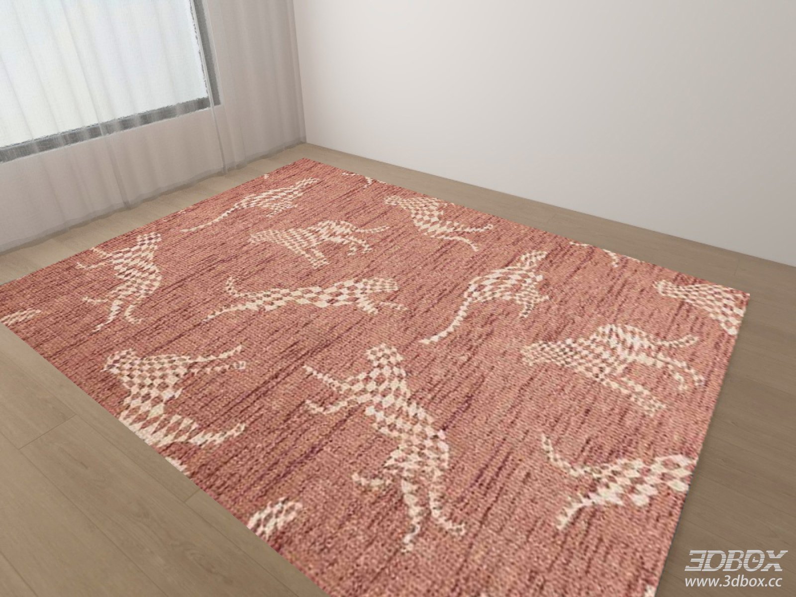 Terracotta Cheetah Pattern Woven Carpet Rug