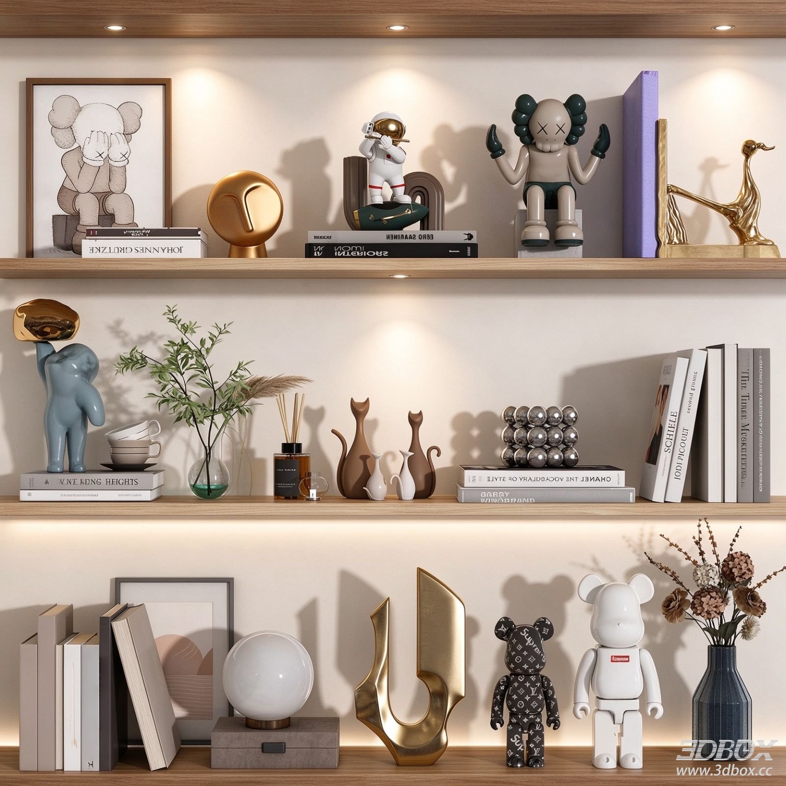 Modern Decorative Sculpture Book Frame Vase Set