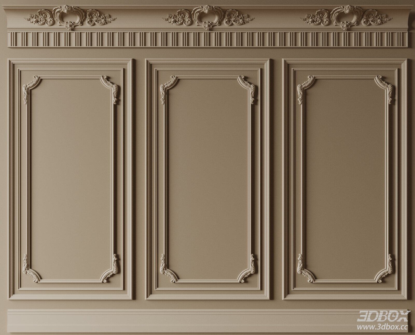 French Classic Ornate Plaster Wall Molding Panel Set
