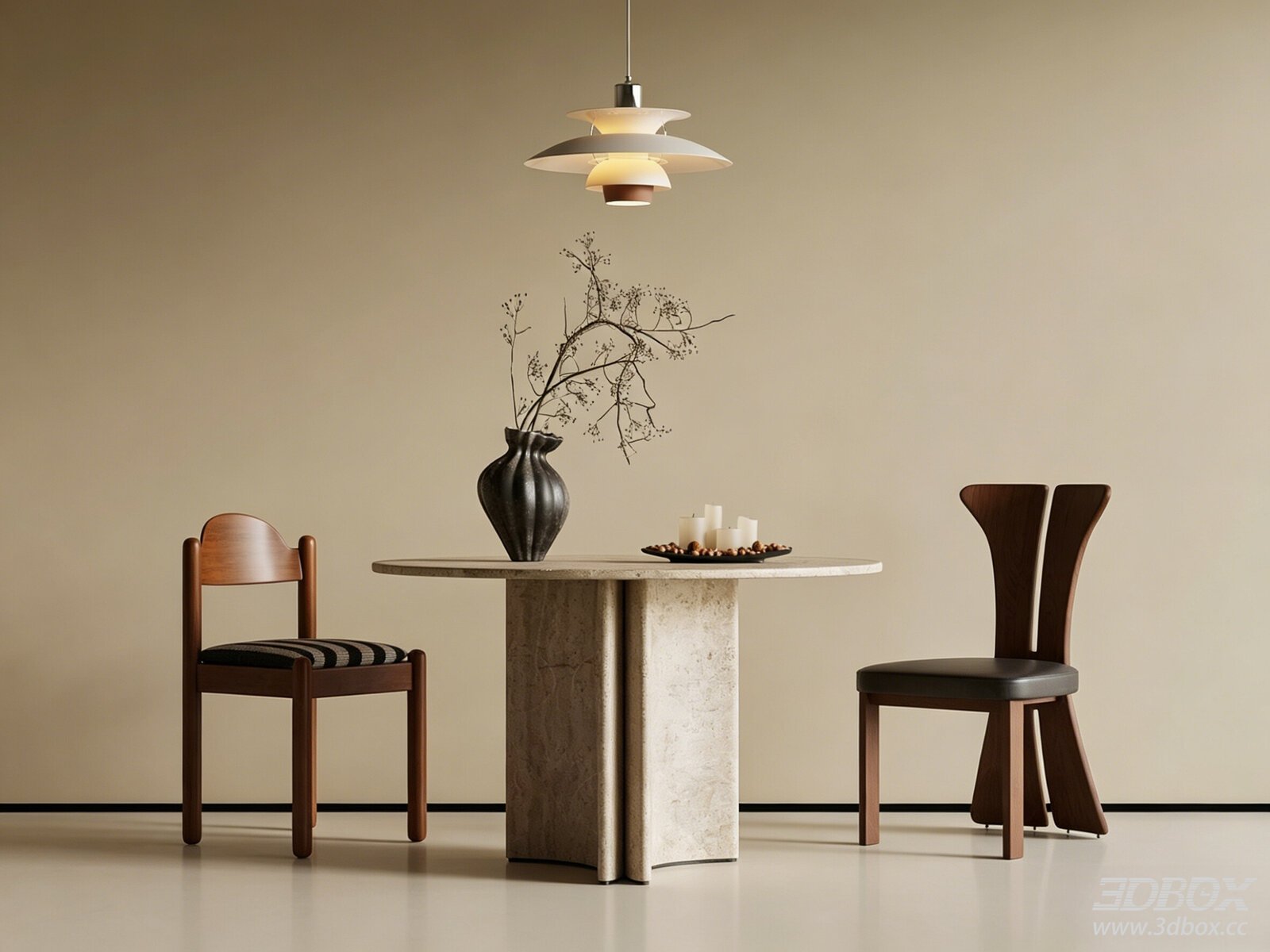 Vintage Round Dining Table and Chairs Set