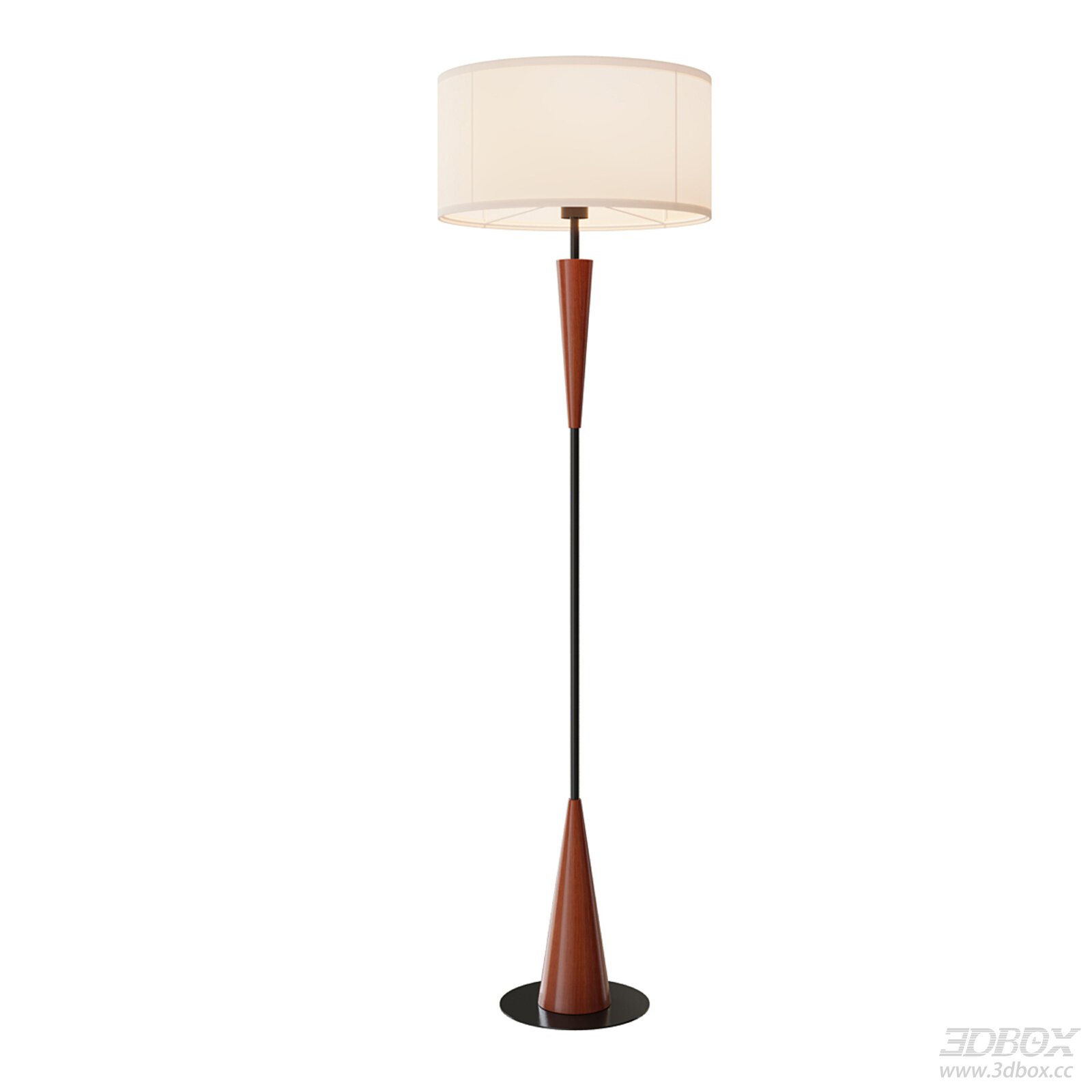 Nordic Minimalist Wood Fabric Shade Floor Lamp
