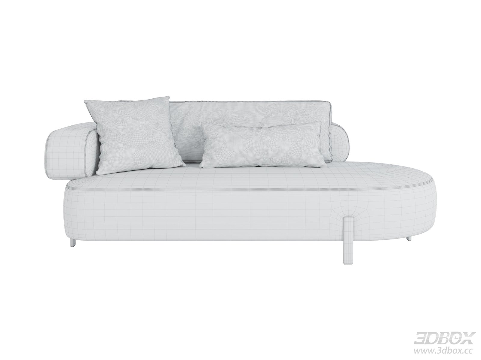 Modern Fabric Upholstered Chaise Lounge Sofa with Pillows