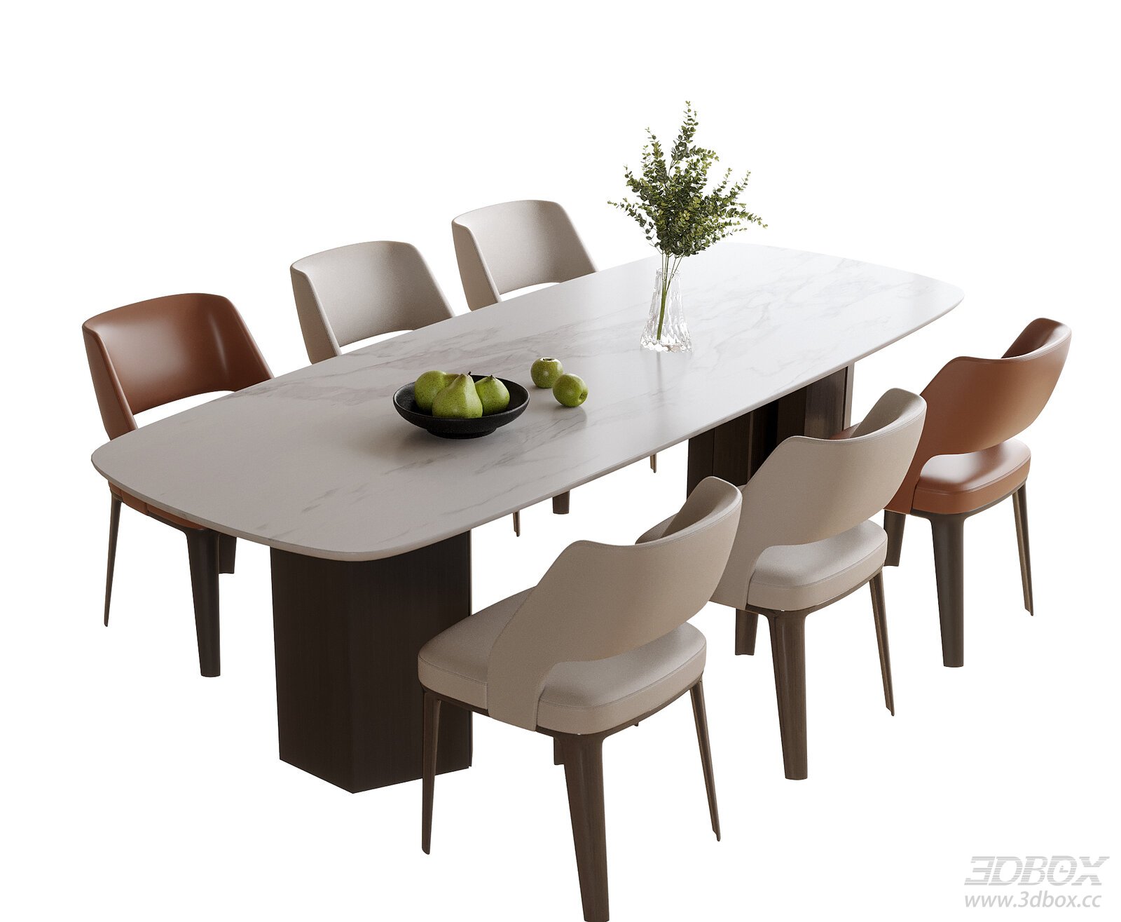 Modern Marble Top Dining Table and Chairs Set
