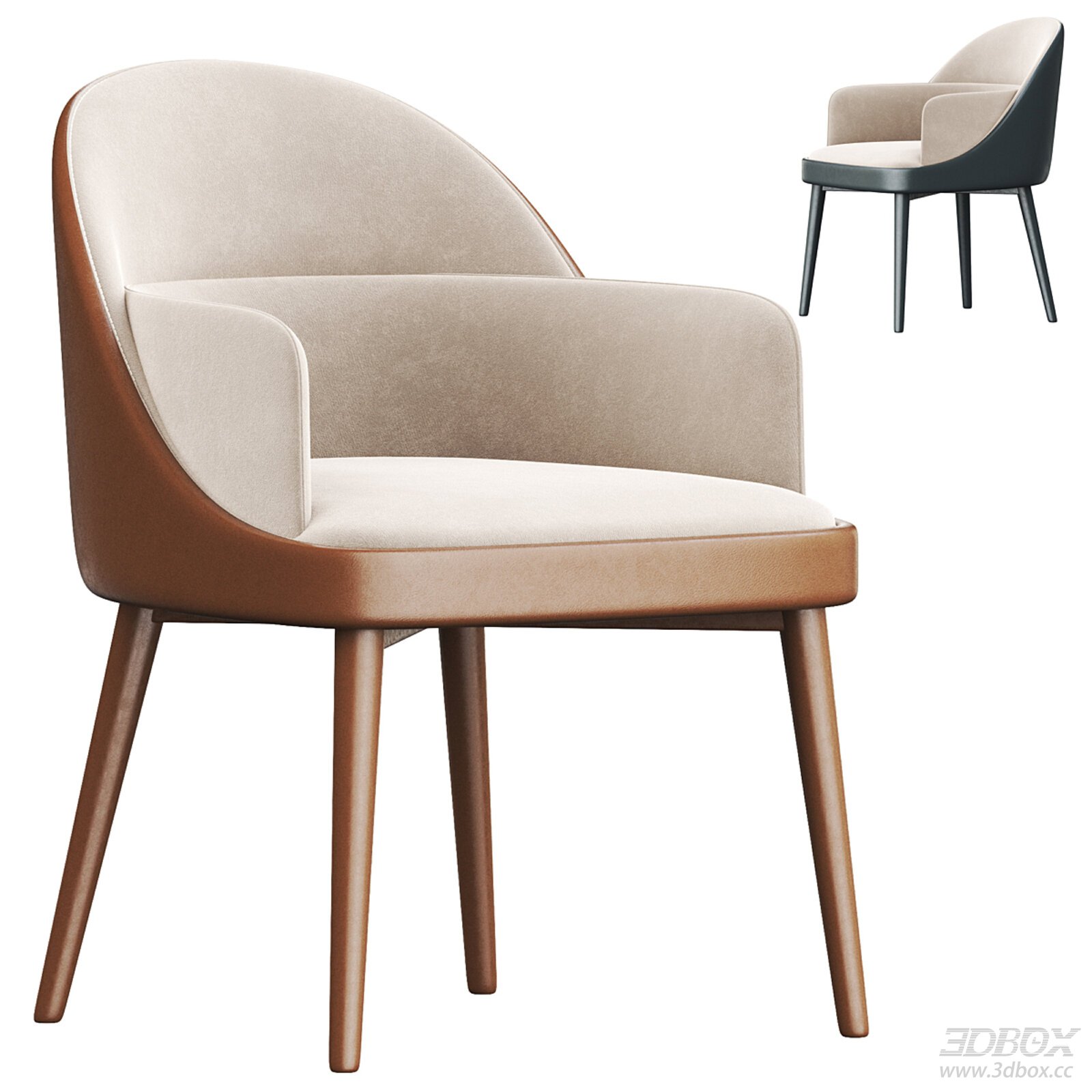 Modern Fabric Leather Wooden Leg Armchair Dining Leisure Chair