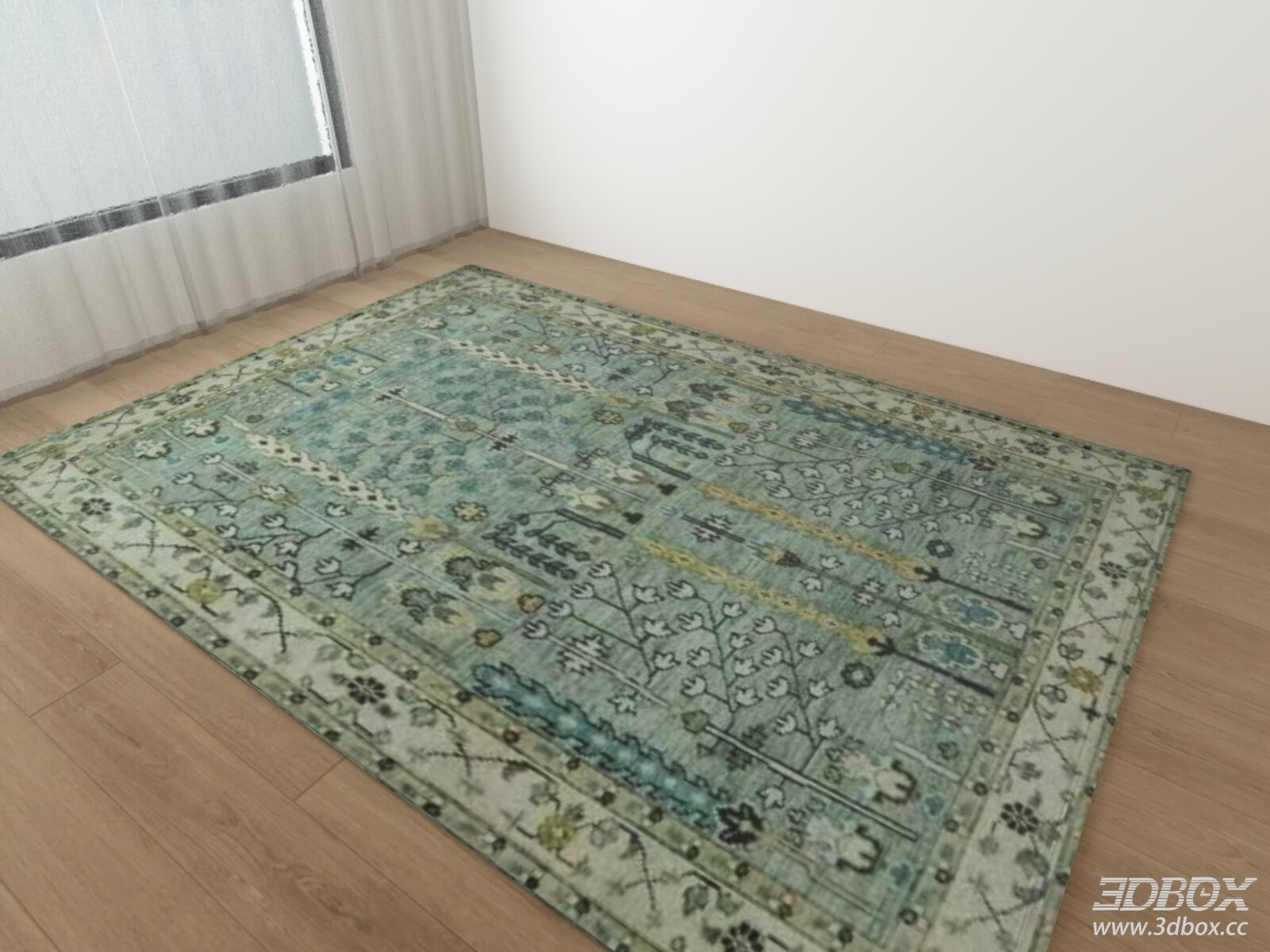 Vintage Green Bohemian Pattern Carpet