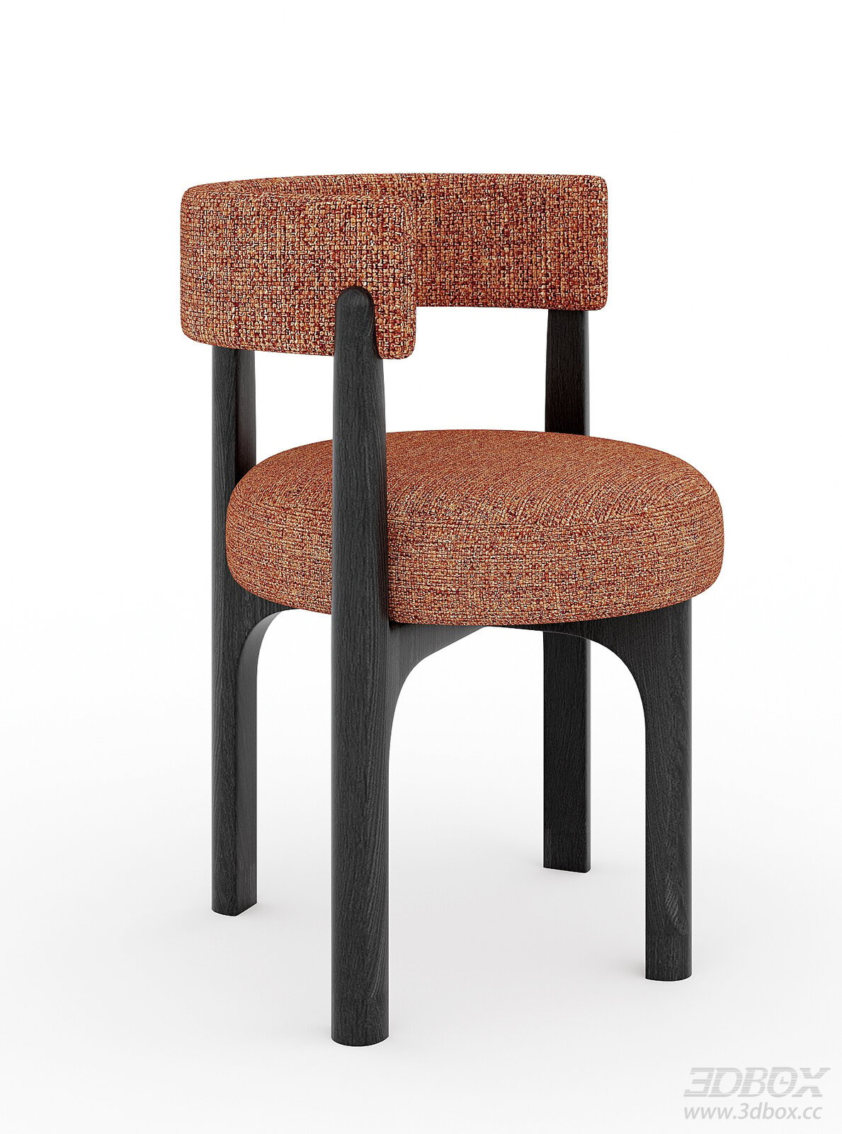 Modern Upholstered Dining Chair with Dark Wooden Frame