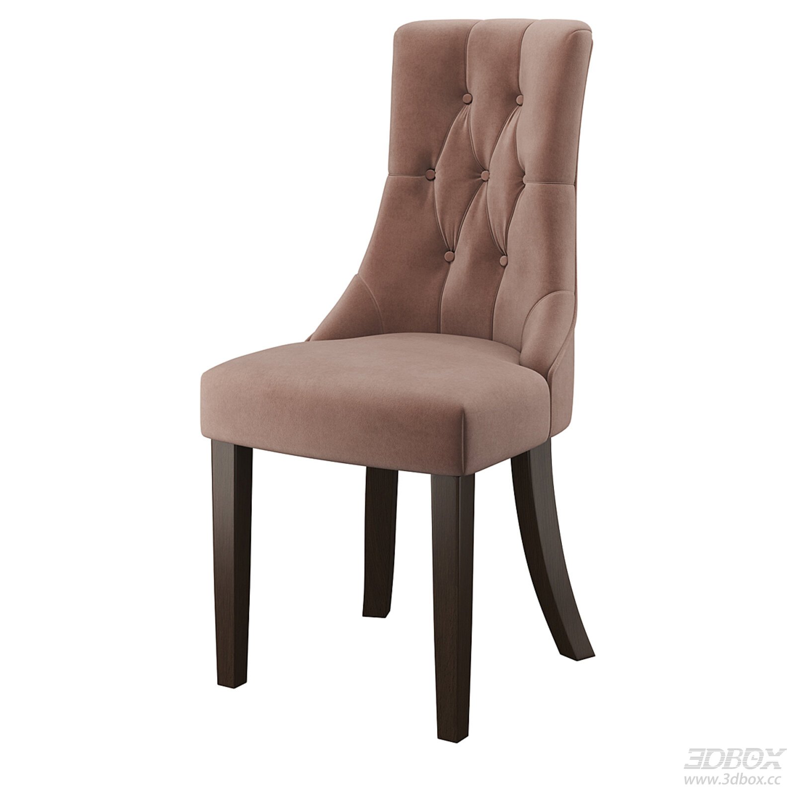 Velvet Tufted Dining Chair with Wooden Legs