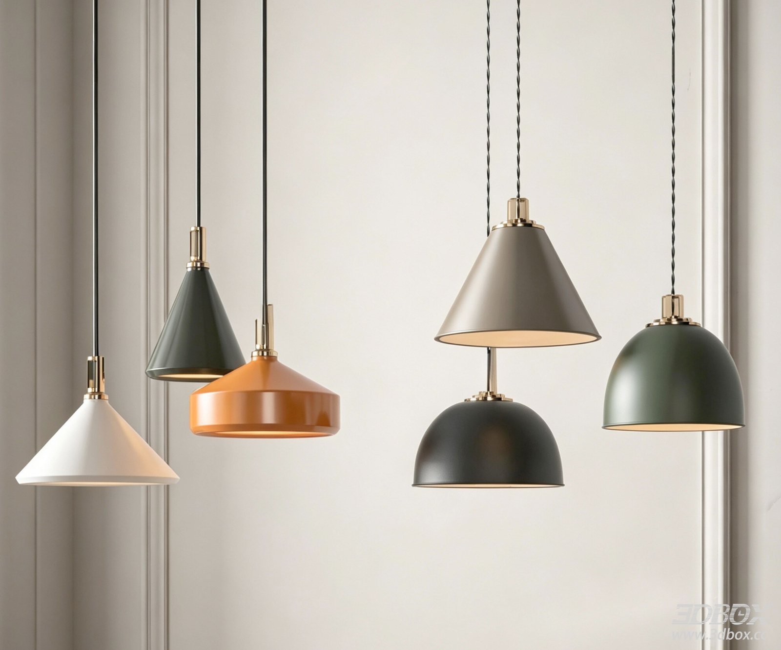 Modern Colorful Metal Pendant Ceiling Lamp Set