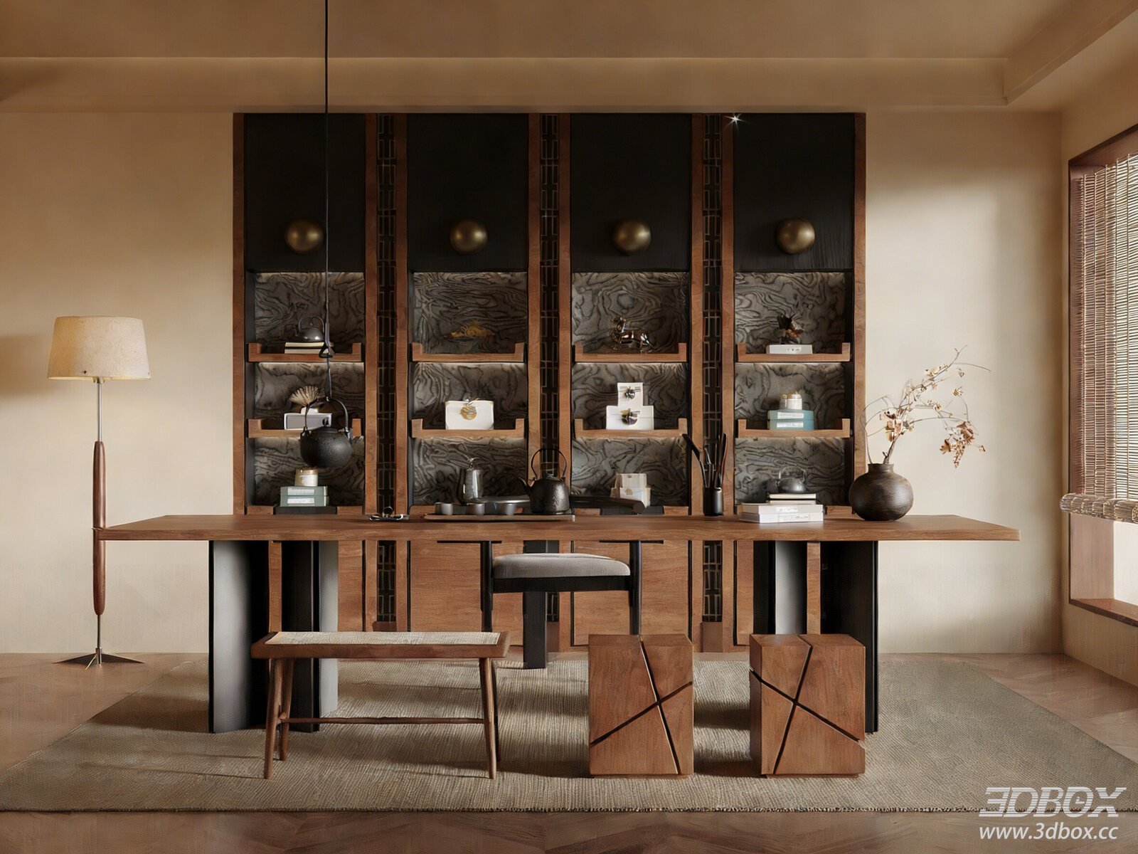 Mid-century New Chinese Style Tea Room Interior