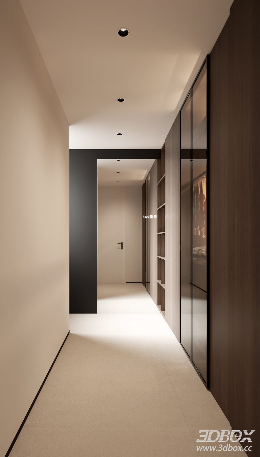 Italian Minimalist L-Shaped Dressing Room Interior