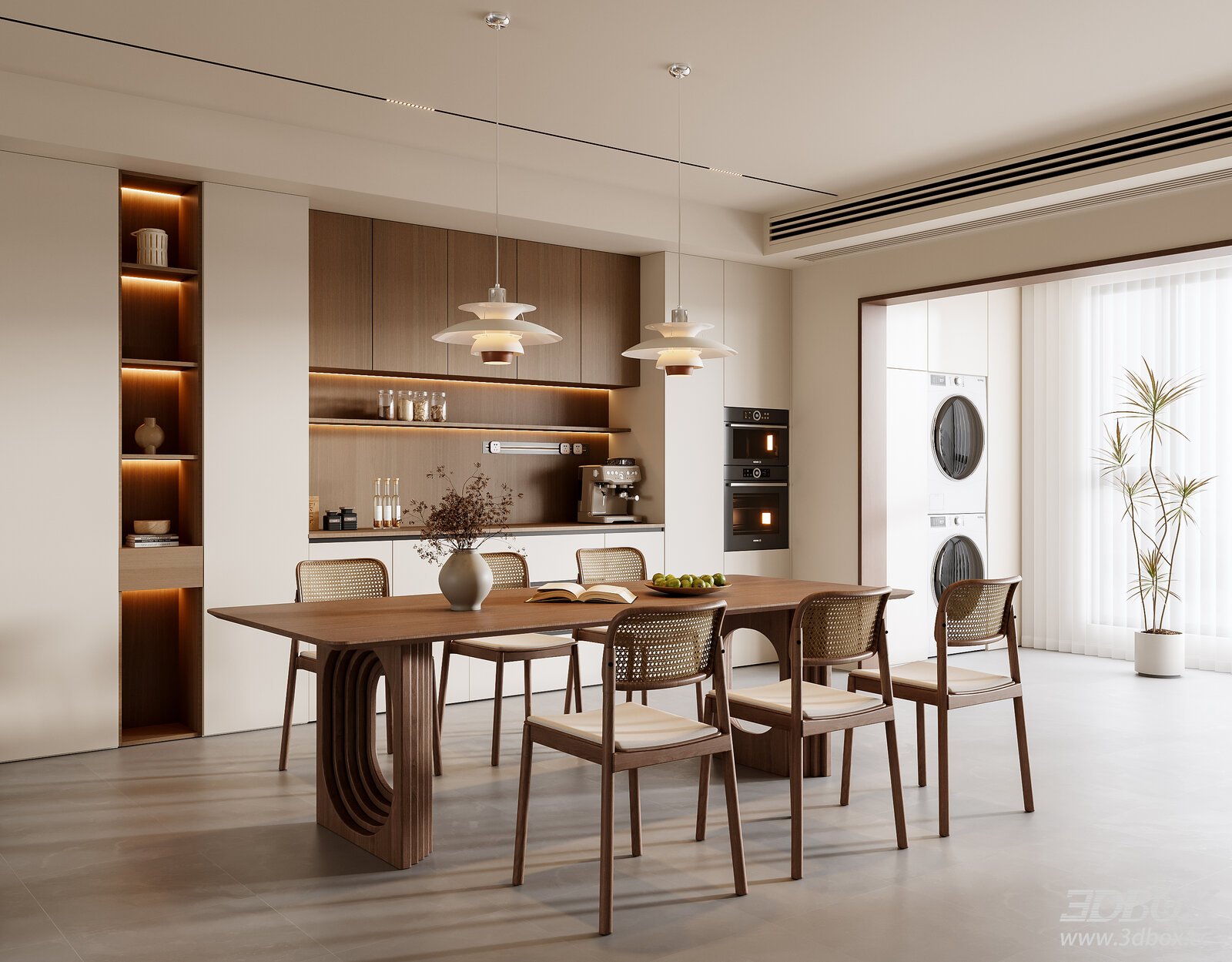 Mid Century Modern Kitchen Dining Room Interior