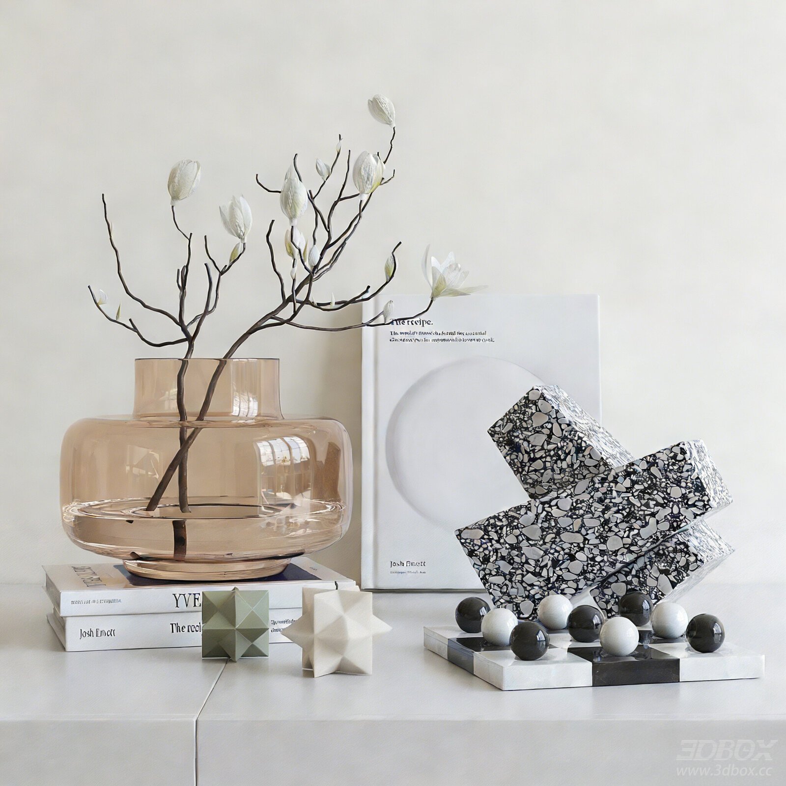 Modern Luxury Decorative Set Vase Ornament Book Combination