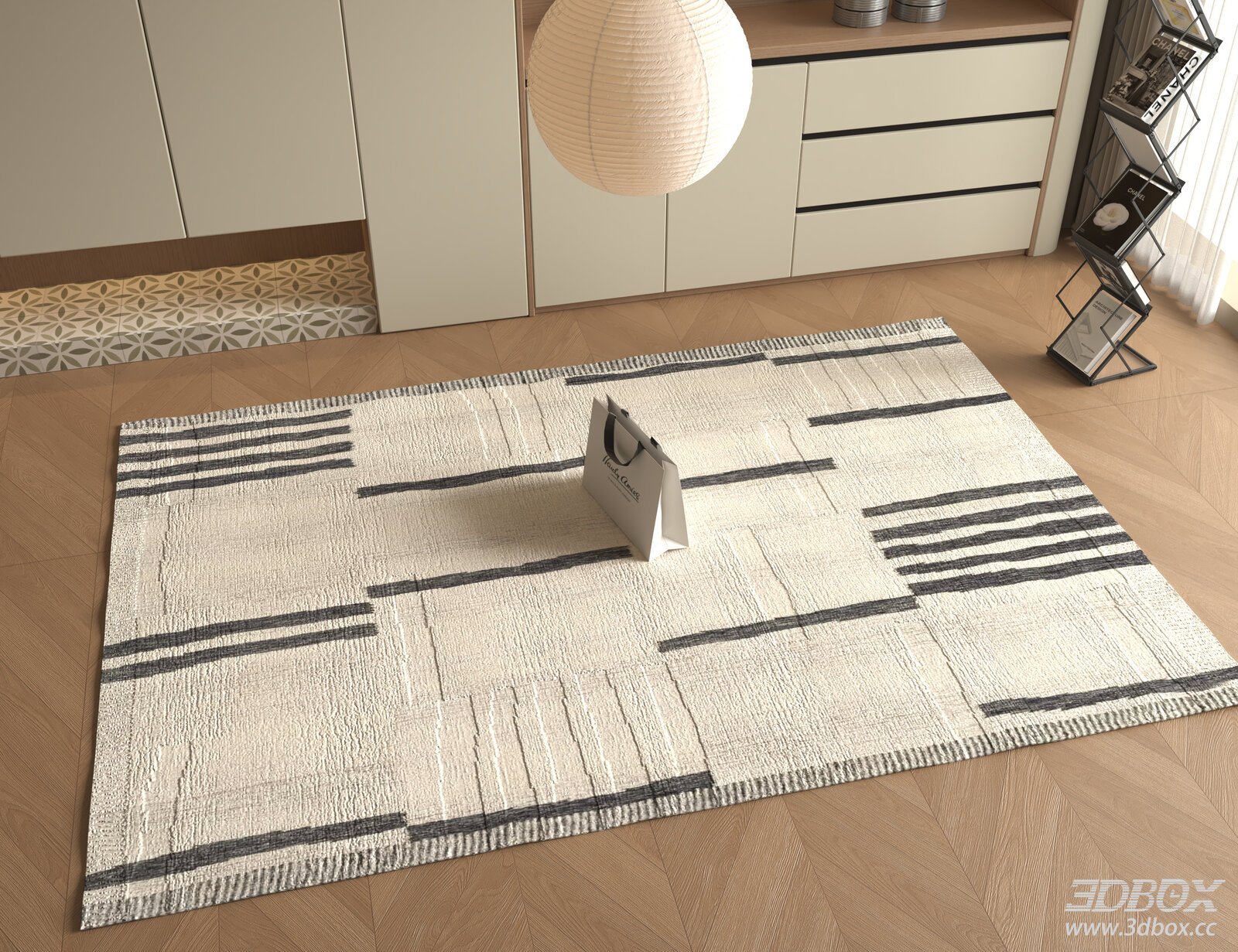 Modern Geometric Stripe Carpet