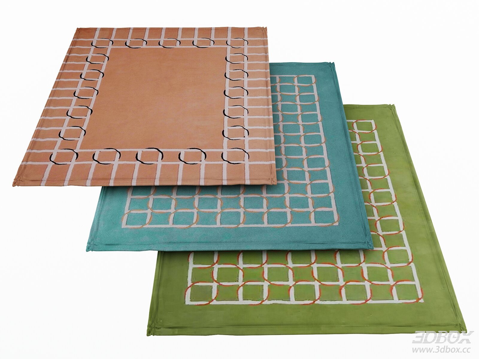 Modern Geometric Pattern Square Carpet Set