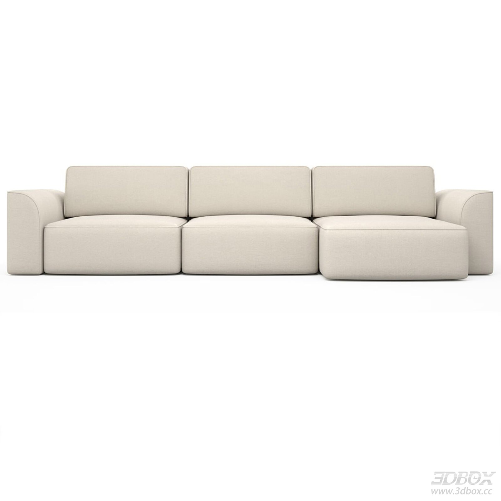 Modern Beige L Shape Sectional Sofa