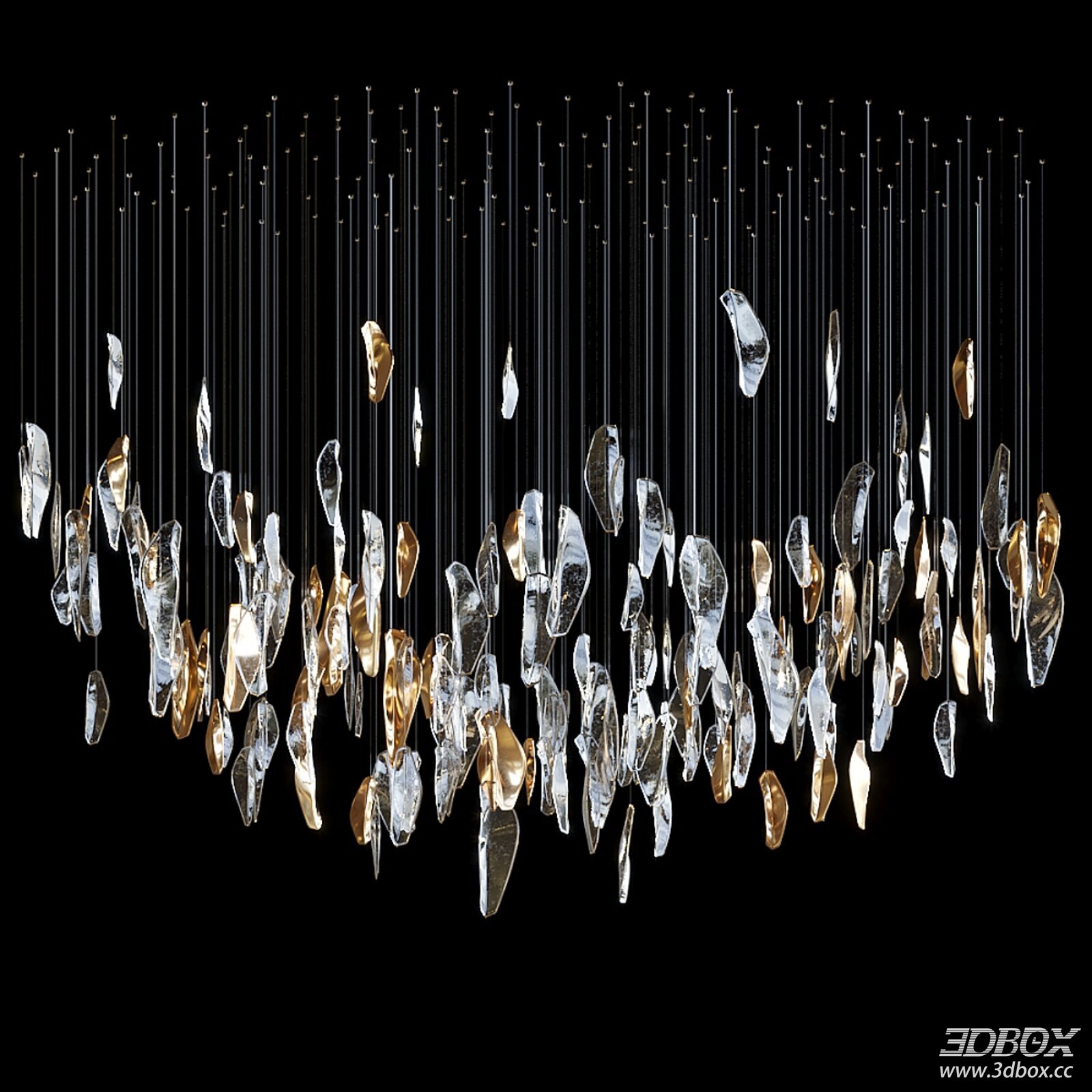 Modern Luxury Glass Brass Ceiling Chandelier