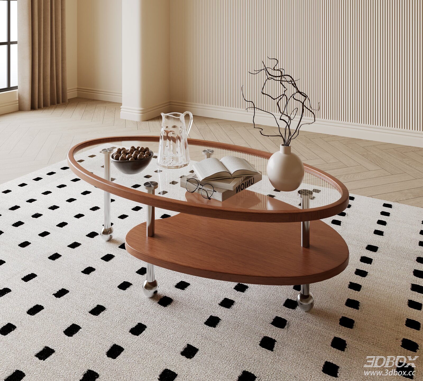 Modern Mid-century Oval Coffee Table