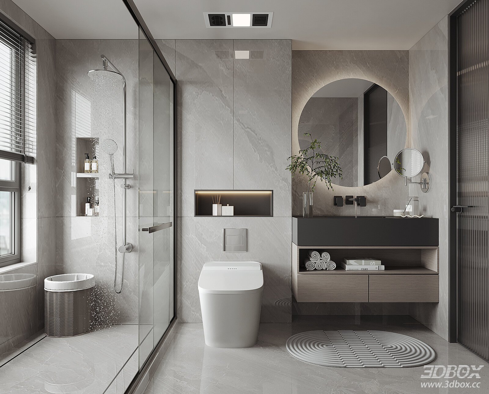 Modern Minimalist Luxury Bathroom Scene