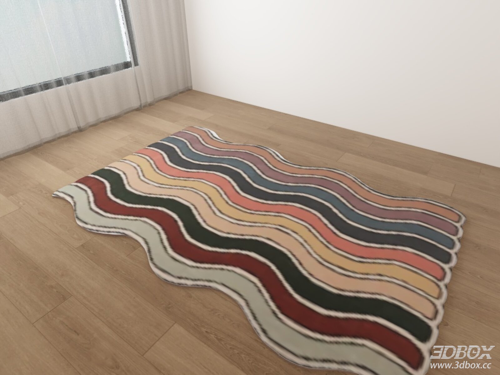 Irregular Wavy Colorful Bauhaus Memphis Style Carpet
